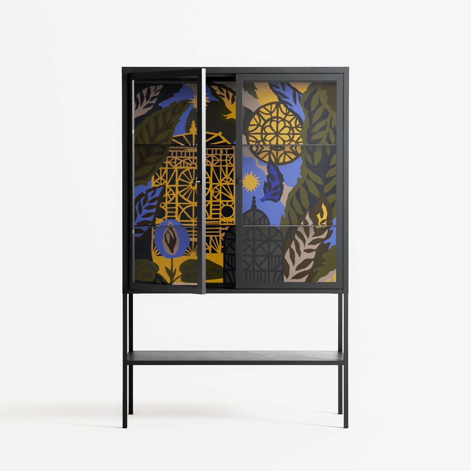 The Towering Hall Full Of Light 2 - Loft Cabinet - Nick Liefhebber - Antracite - Clear glass