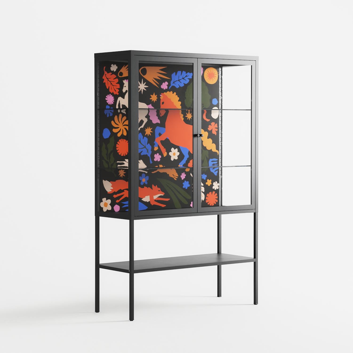 The Secret Herb Garden In The Forest - Loft Cabinet - Nick Liefhebber - Antracite - Clear glass