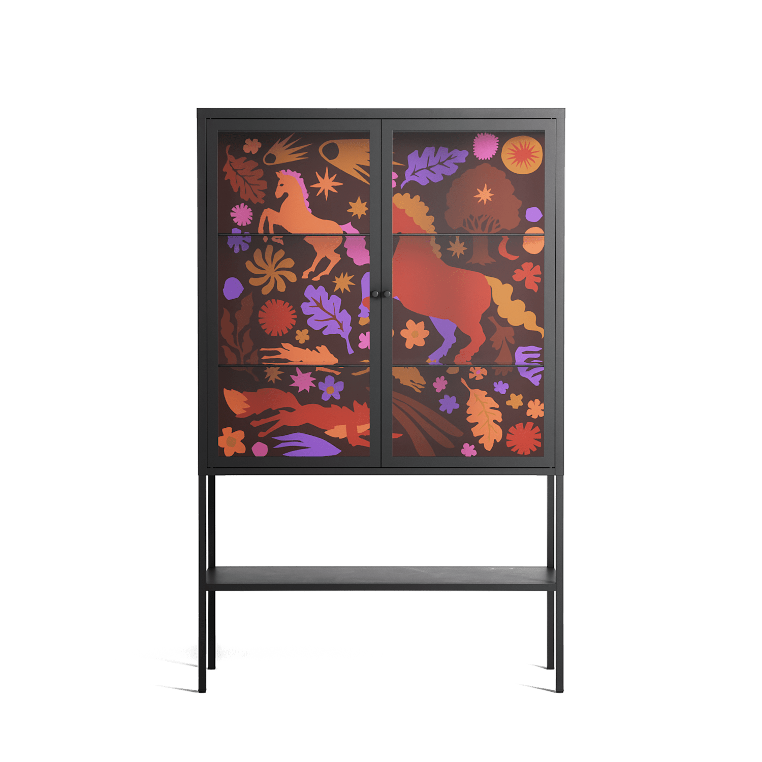 The Secret Herb Garden In The Forest 2 - Loft Cabinet - Nick Liefhebber - Antracite - Clear glass