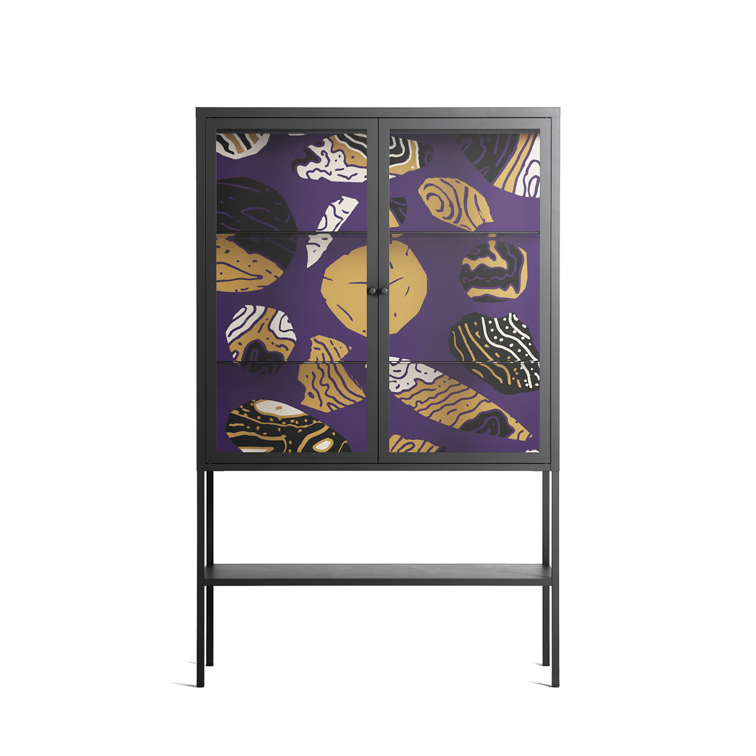 Pebbles - Loft Cabinet - Nick Liefhebber - Antracite - Clear glass