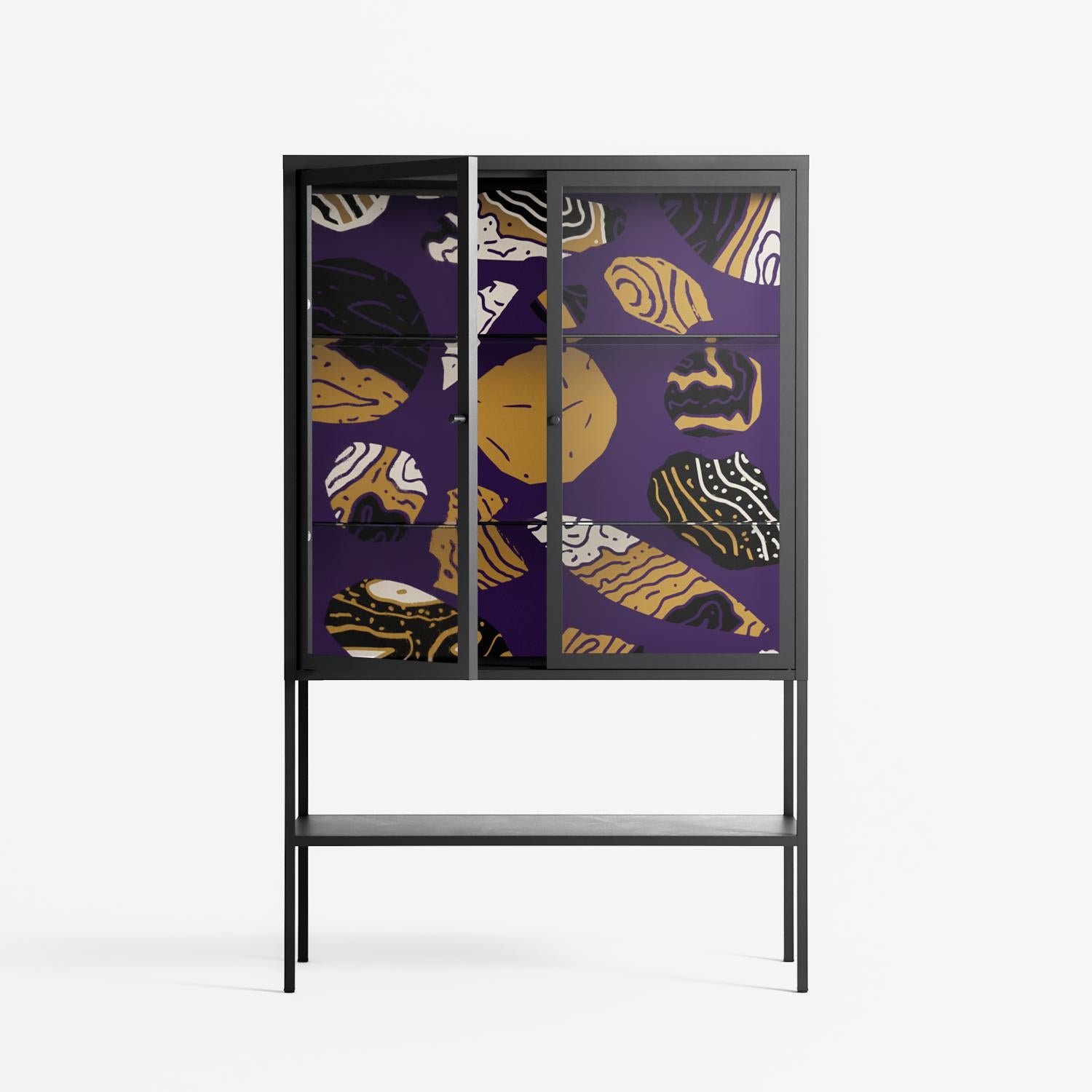 Pebbles - Loft Cabinet - Nick Liefhebber - Antracite - Clear glass