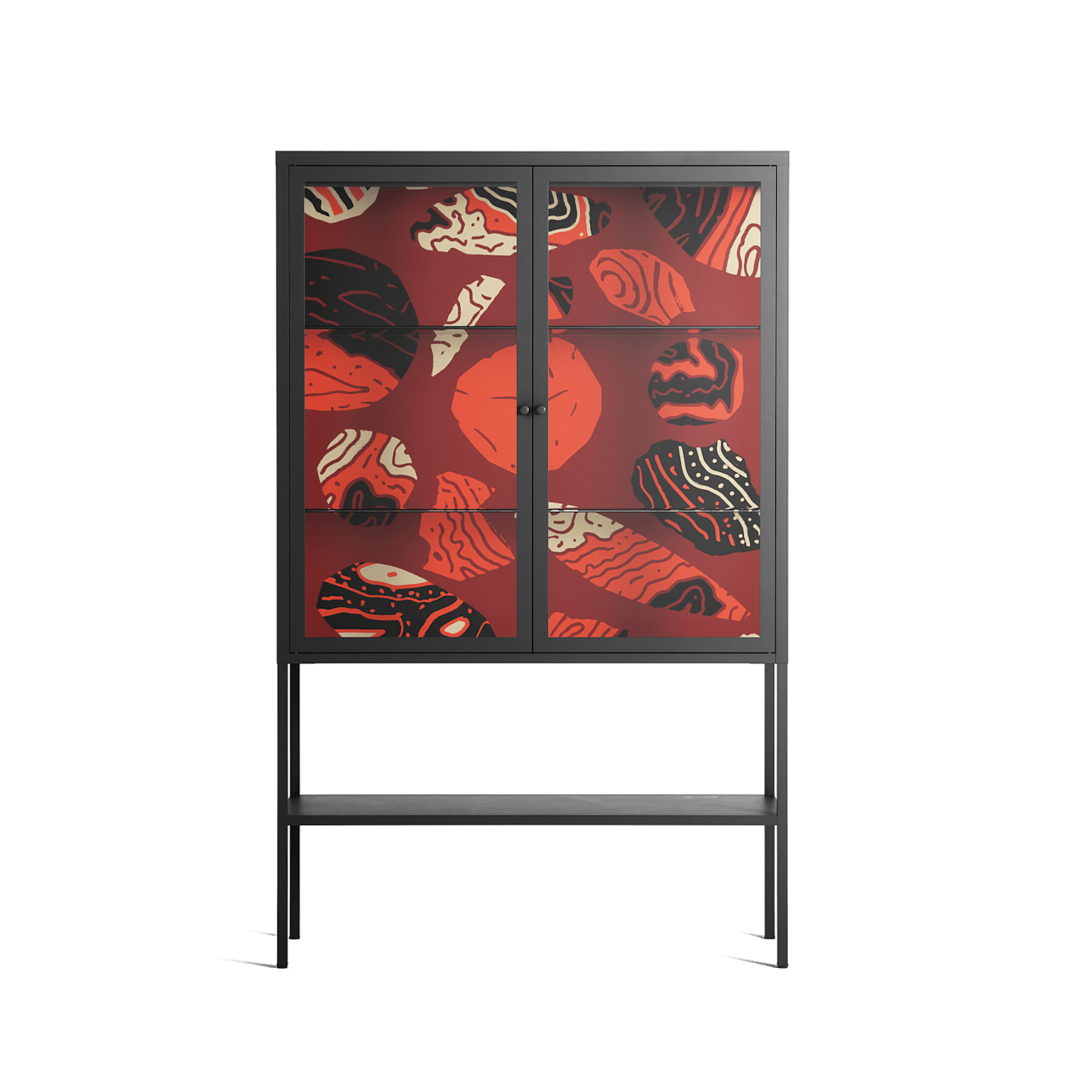Pebbles 2 - Loft Cabinet - Nick Liefhebber - Antracite - Clear glass