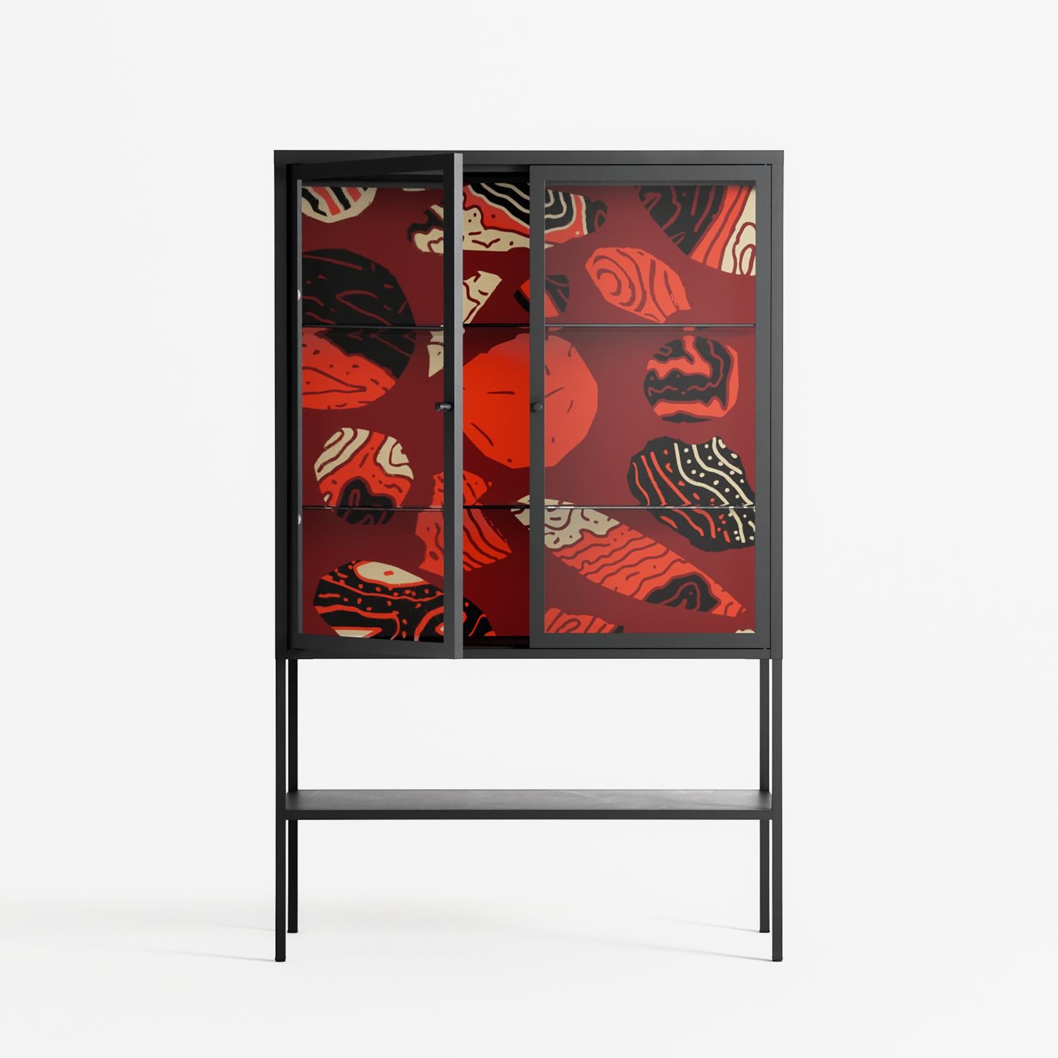 Pebbles 2 - Loft Cabinet - Nick Liefhebber - Antracite - Clear glass