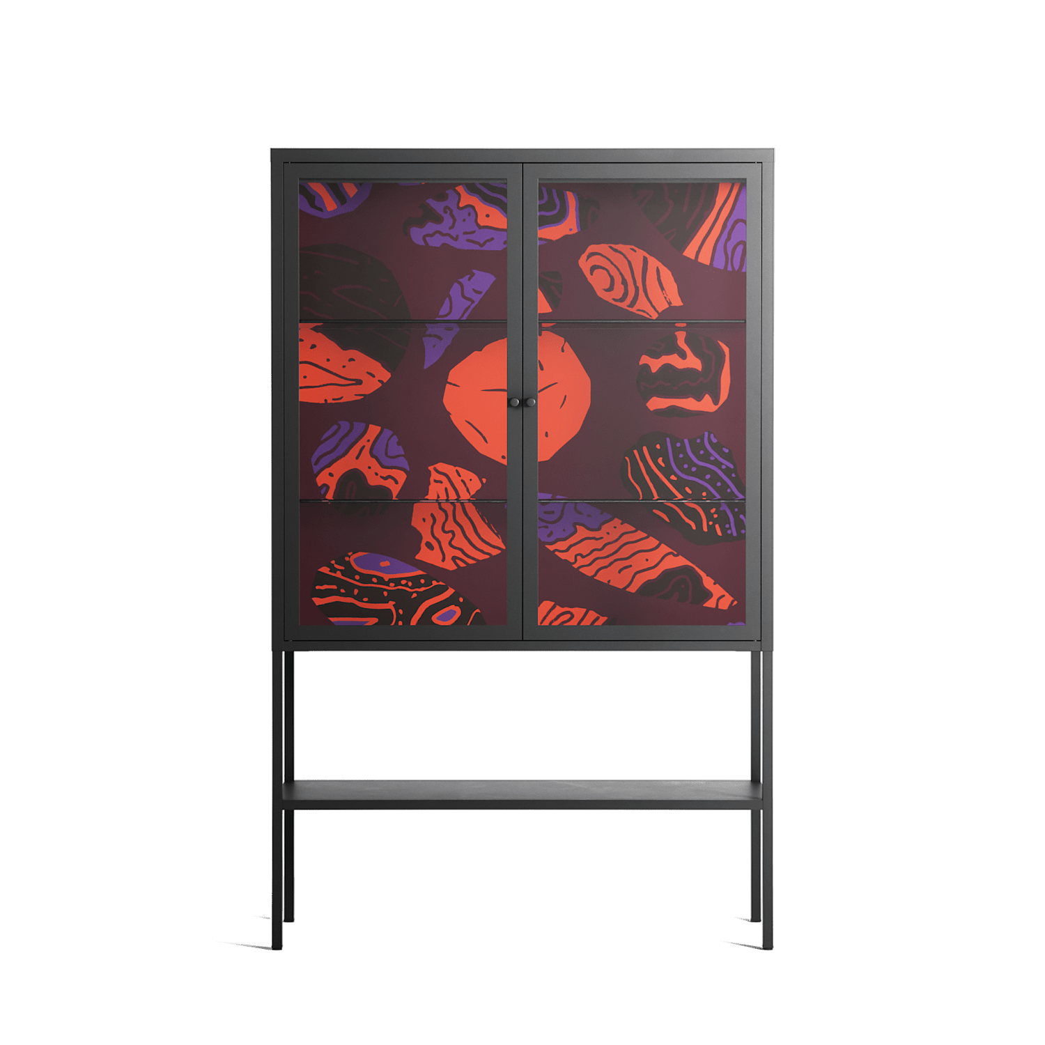 Pebbles 3 - Loft Cabinet - Nick Liefhebber - Antracite - Clear glass