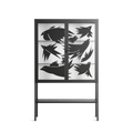 Black Birds - Loft Cabinet - Konrad Blaszczyk - Antracite - Clear glass