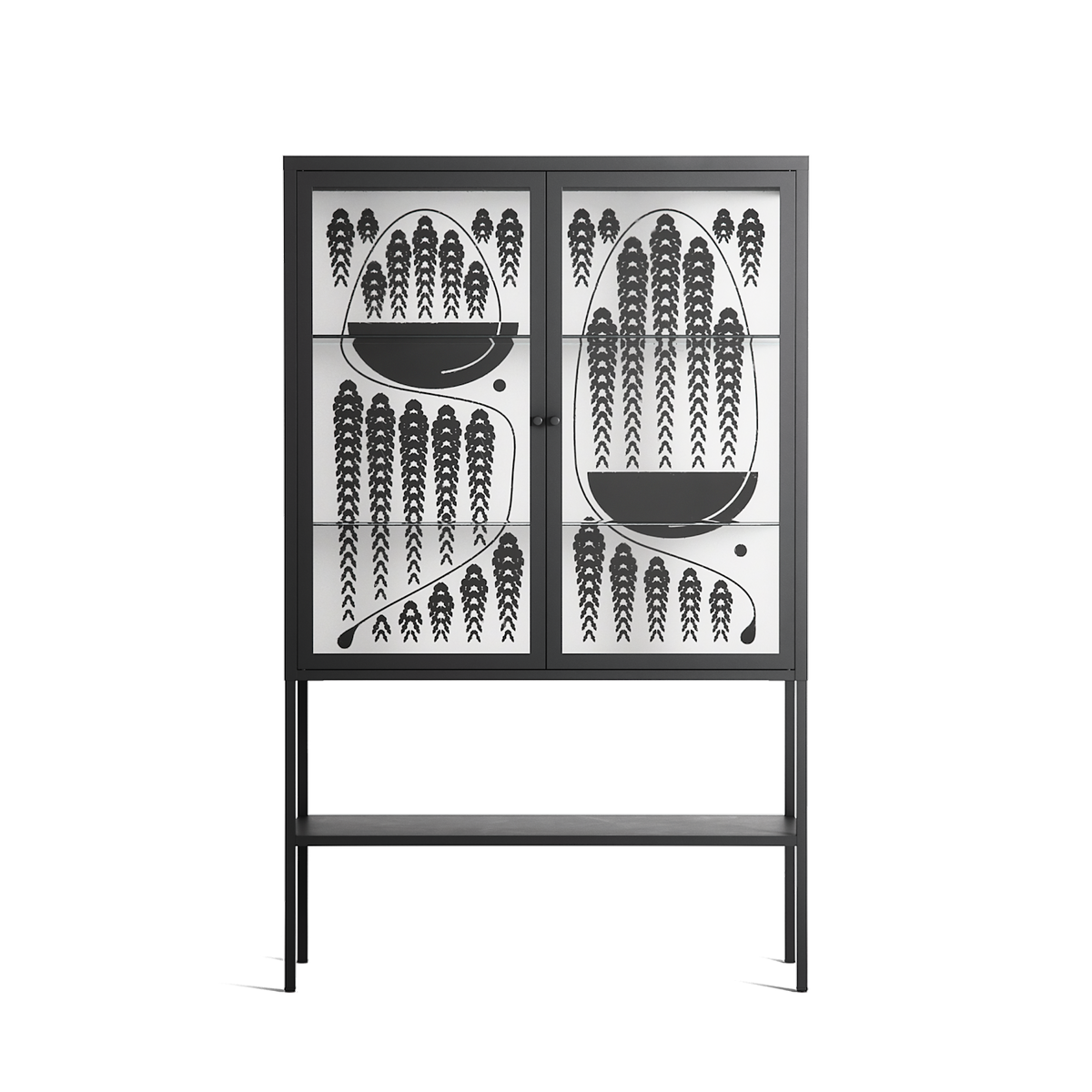 Black Fern - Loft Cabinet - Konrad Blaszczyk - Antracite - Clear glass