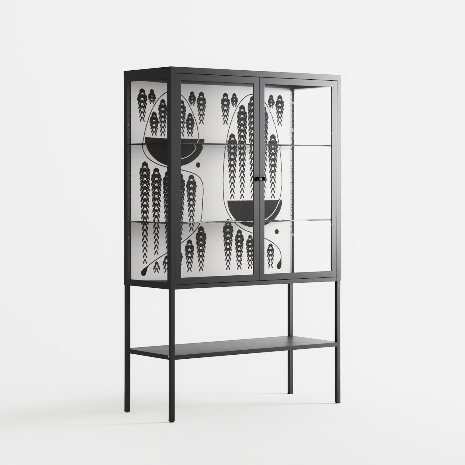 Black Fern - Loft Cabinet - Konrad Blaszczyk - Antracite - Clear glass