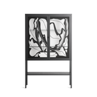 White Potted Plant - Loft Cabinet - Konrad Blaszczyk - Antracite - Clear glass