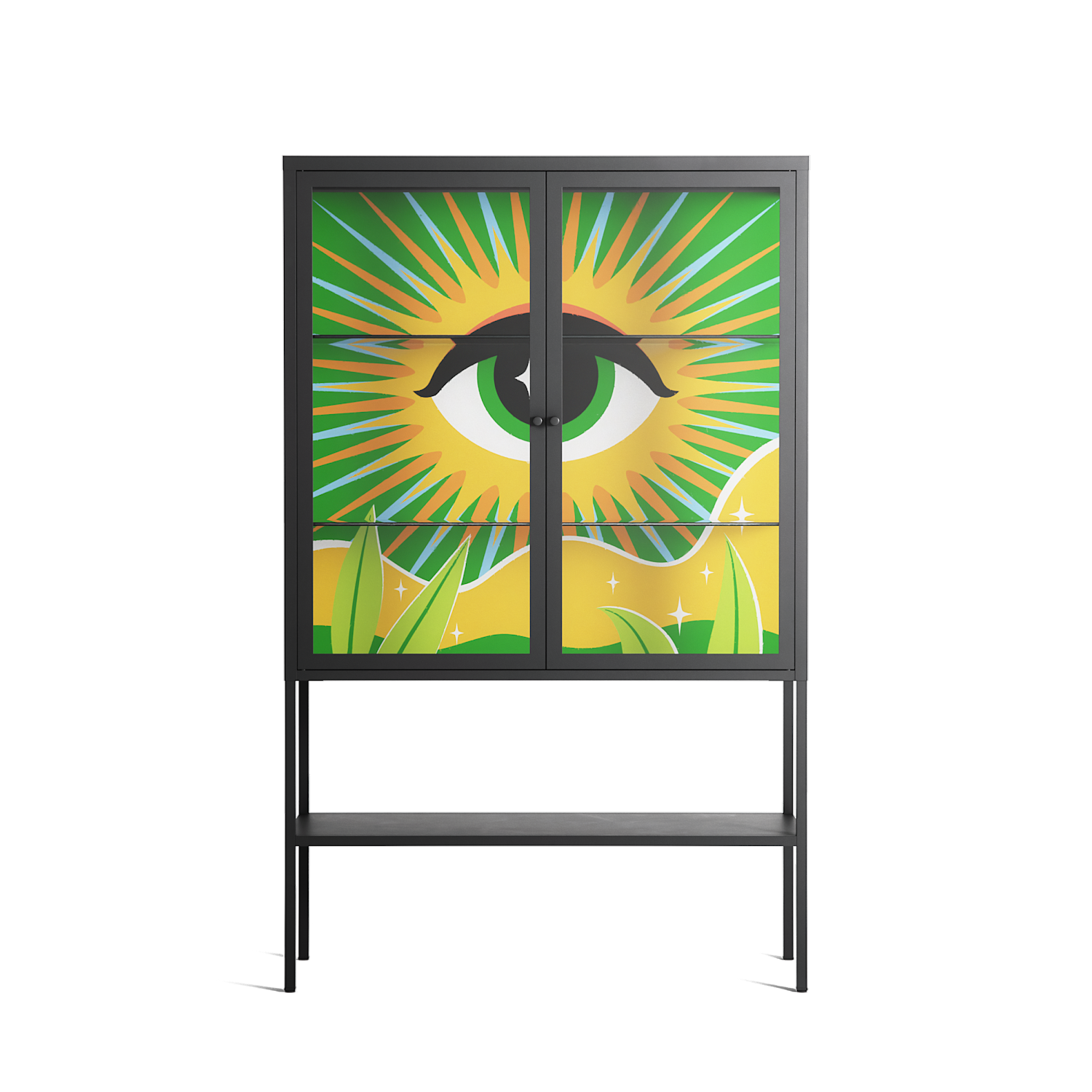 Curiosity - Loft Cabinet - Heather Zhou - Antracite - Clear glass