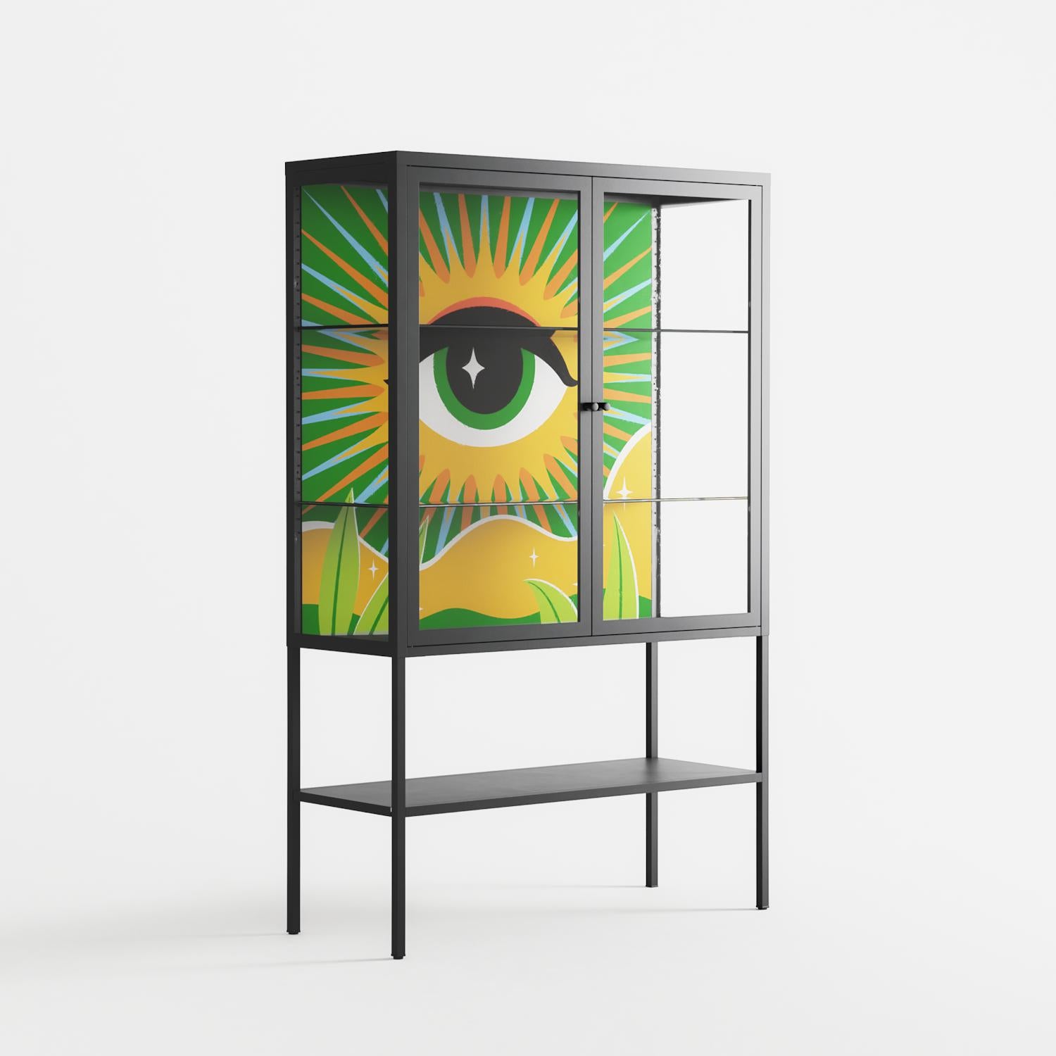 Curiosity - Loft Cabinet - Heather Zhou - Antracite - Clear glass