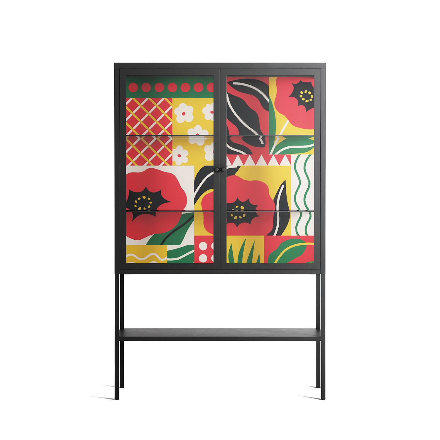 Flower C - Loft Cabinet - Heather Zhou - Antracite - Clear glass