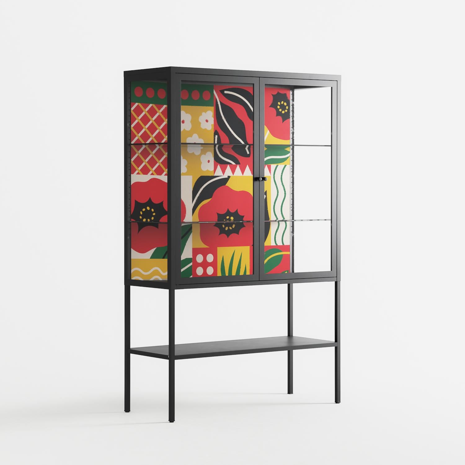 Flower C - Loft Cabinet - Heather Zhou - Antracite - Clear glass
