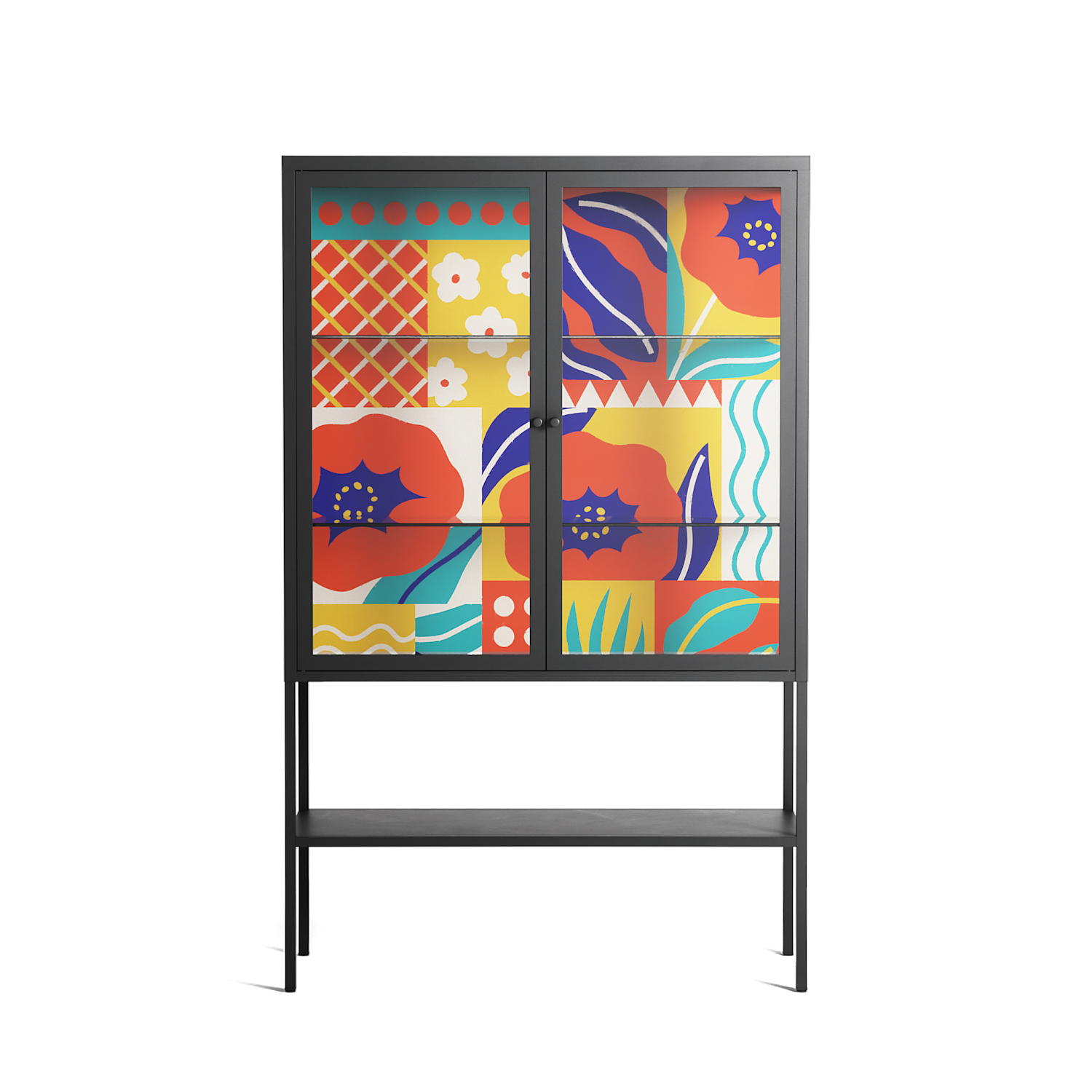 Flower A - Loft Cabinet - Heather Zhou - Antracite - Clear glass