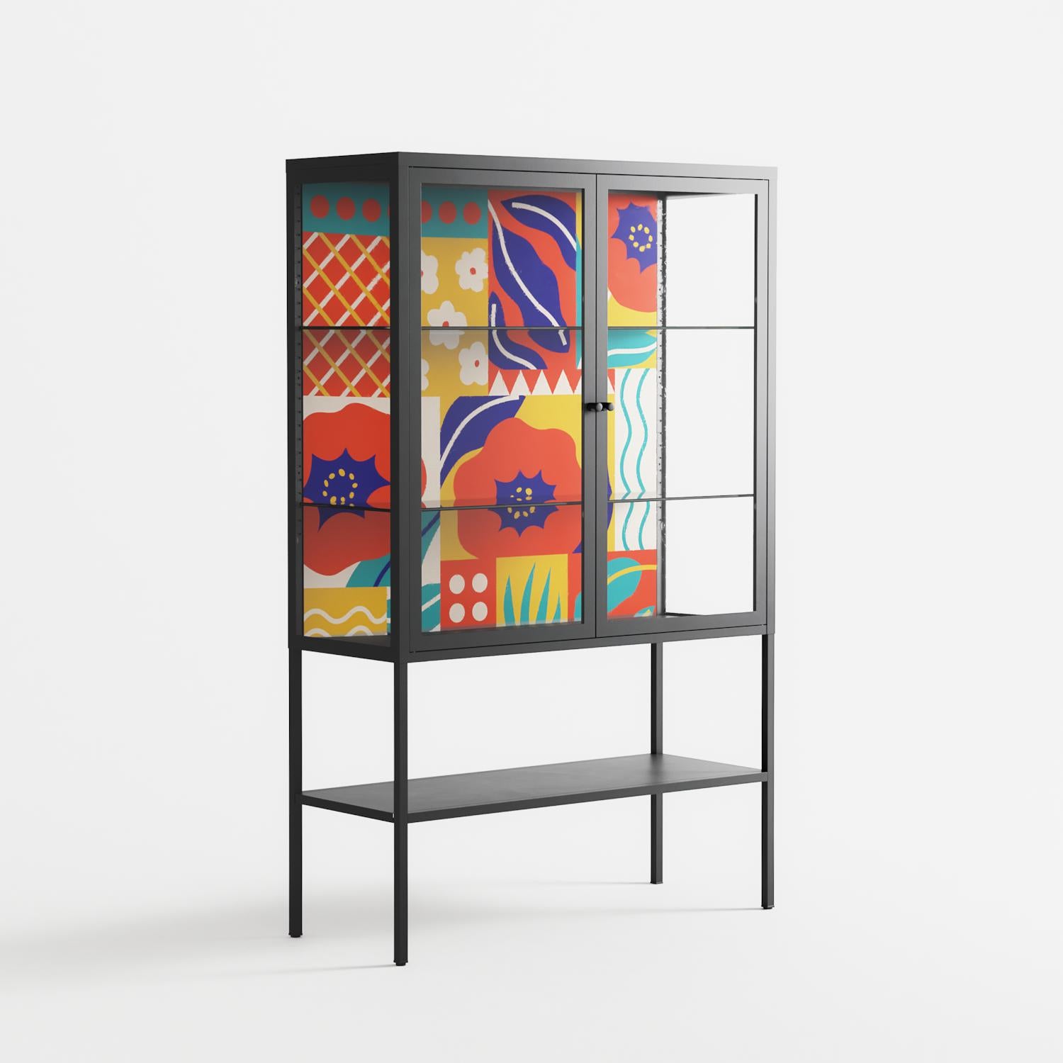 Flower A - Loft Cabinet - Heather Zhou - Antracite - Clear glass