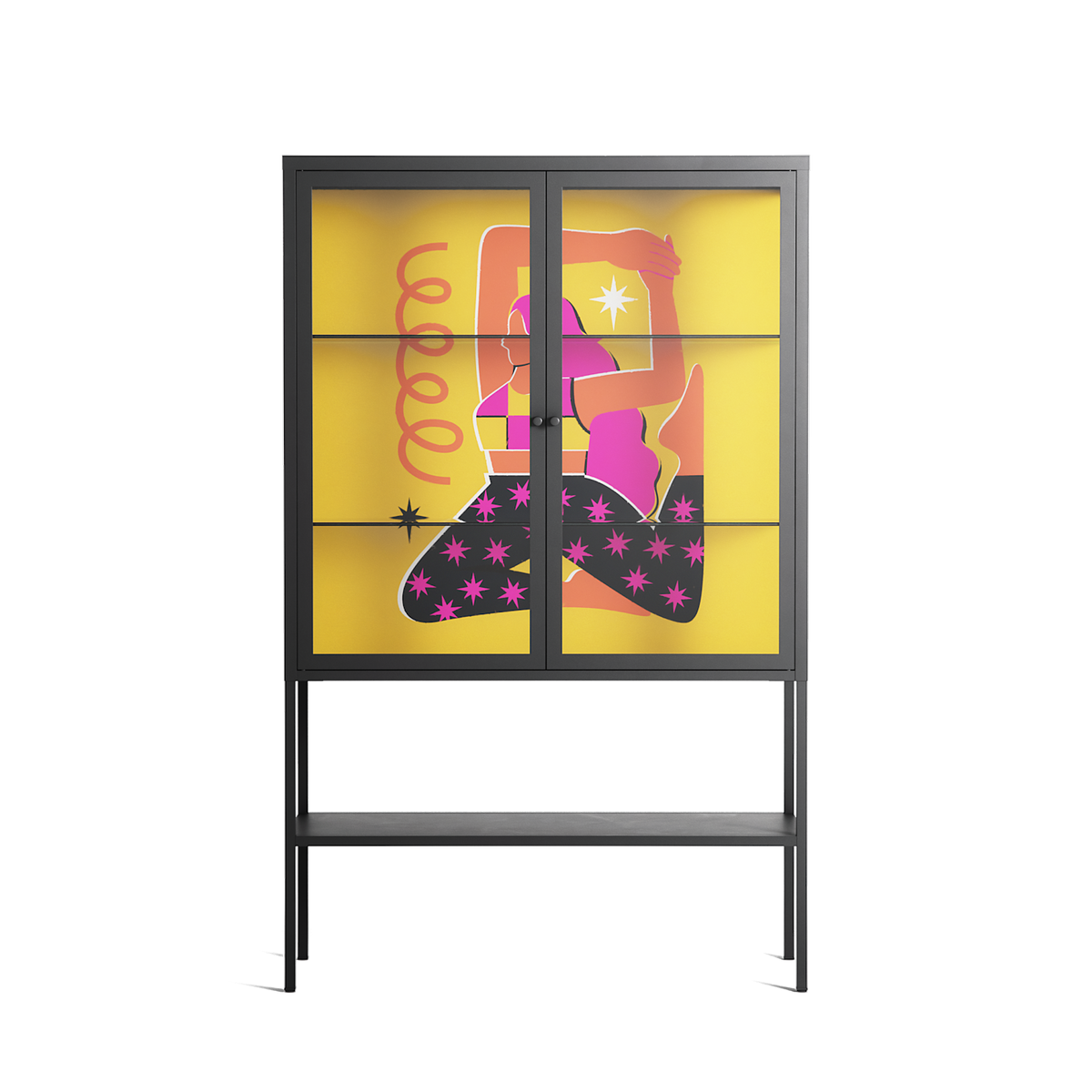 Yoga - Loft Cabinet - Heather Zhou - Antracite - Clear glass
