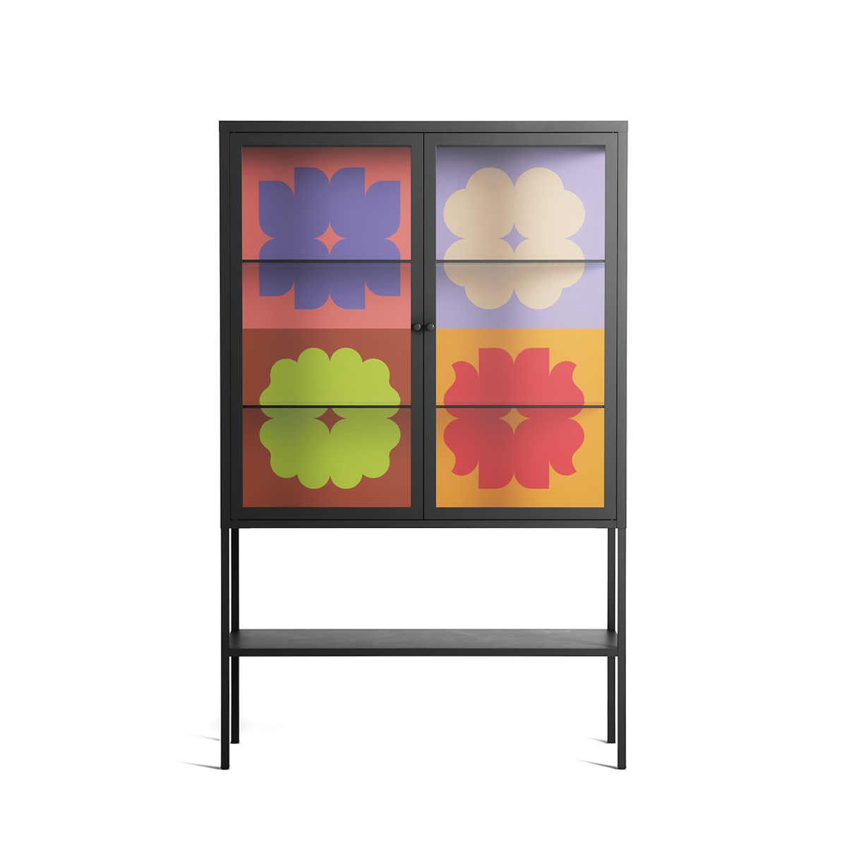 Flowers All - Loft Cabinet - Linus Lohoff - Antracite - Clear glass