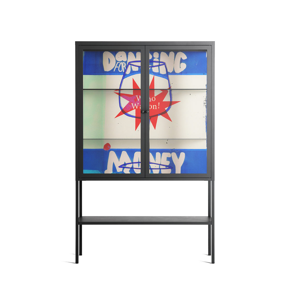 Wino Wagon - Loft Cabinet - Ciara Wade - Antracite - Clear glass