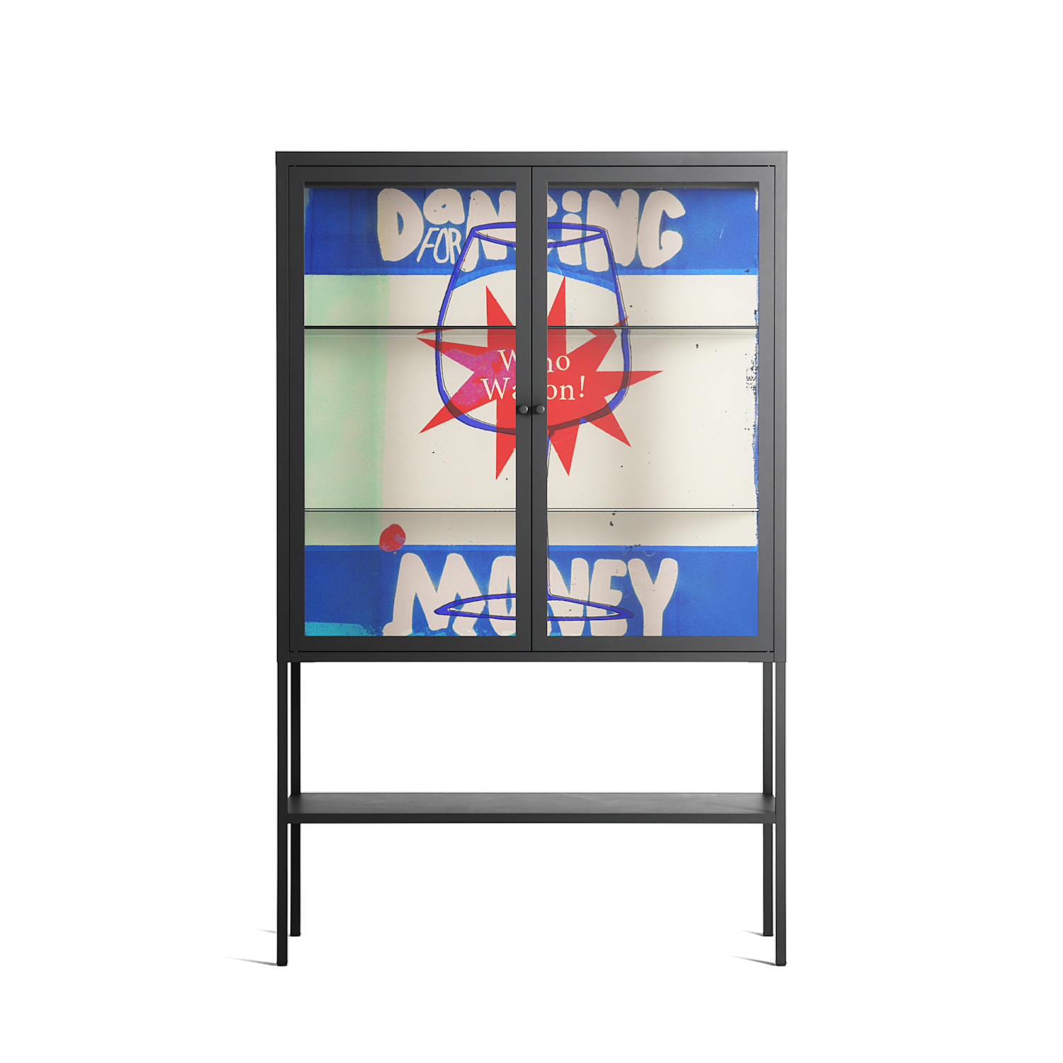 Wino Wagon - Loft Cabinet - Ciara Wade - Antracite - Clear glass