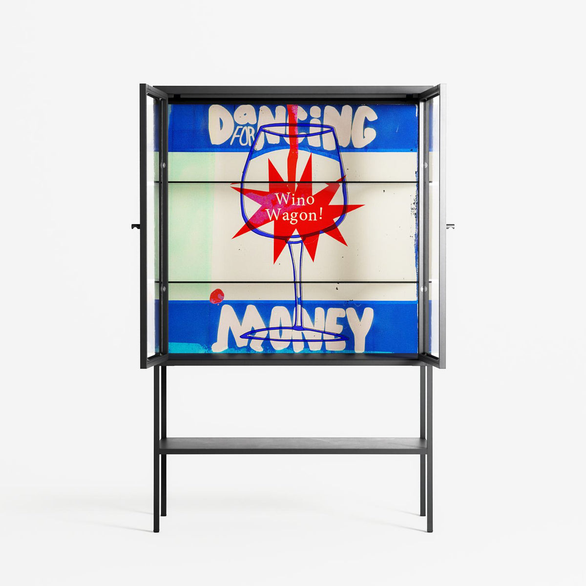 Wino Wagon - Loft Cabinet - Ciara Wade - Antracite - Clear glass