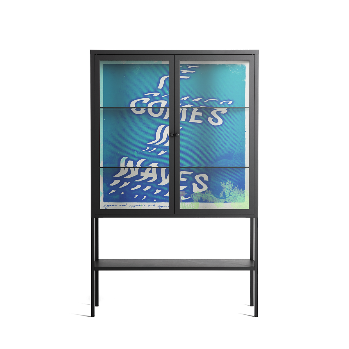 It Comes in Waves - Loft Cabinet - Ciara Wade - Antracite - Clear glass