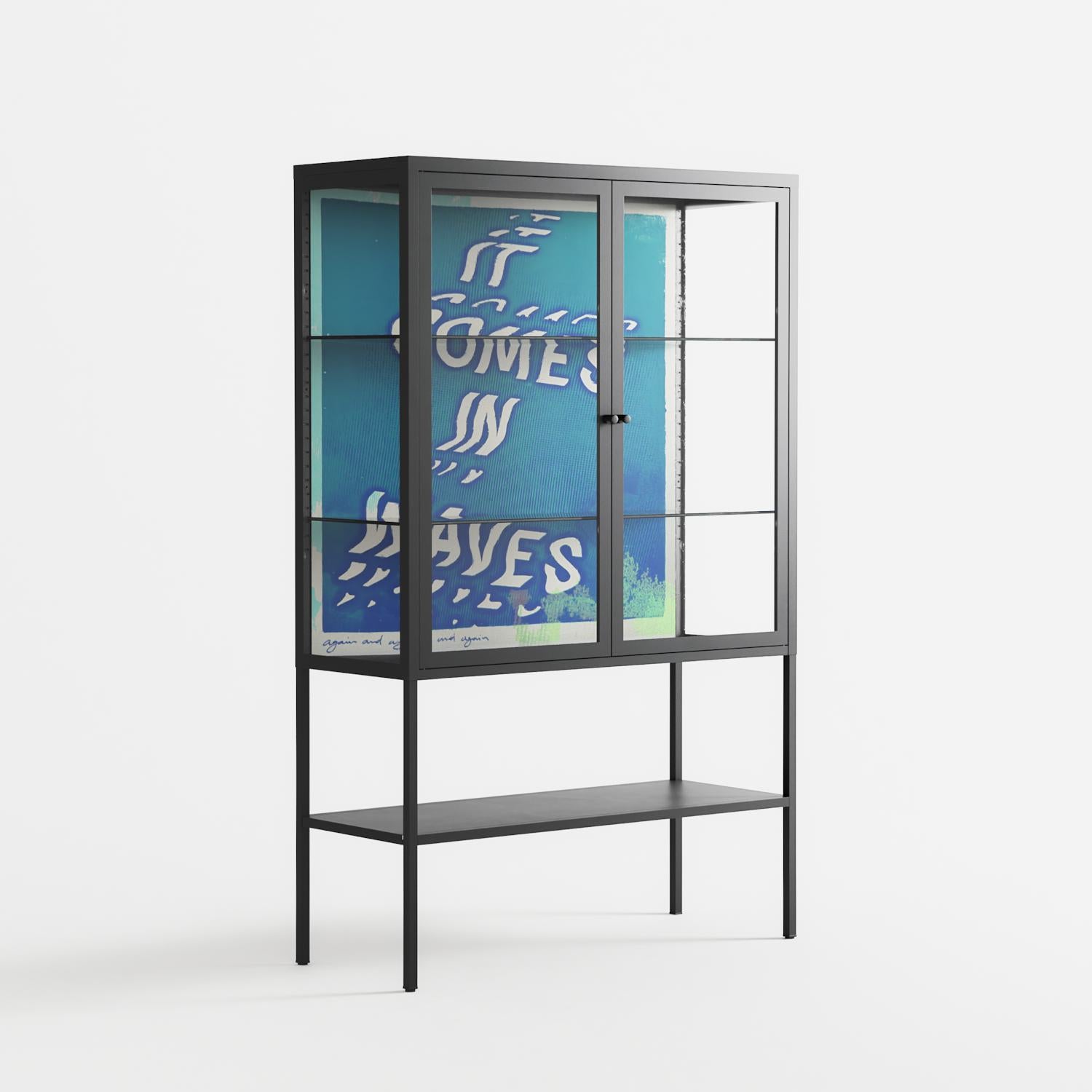It Comes in Waves - Loft Cabinet - Ciara Wade - Antracite - Clear glass