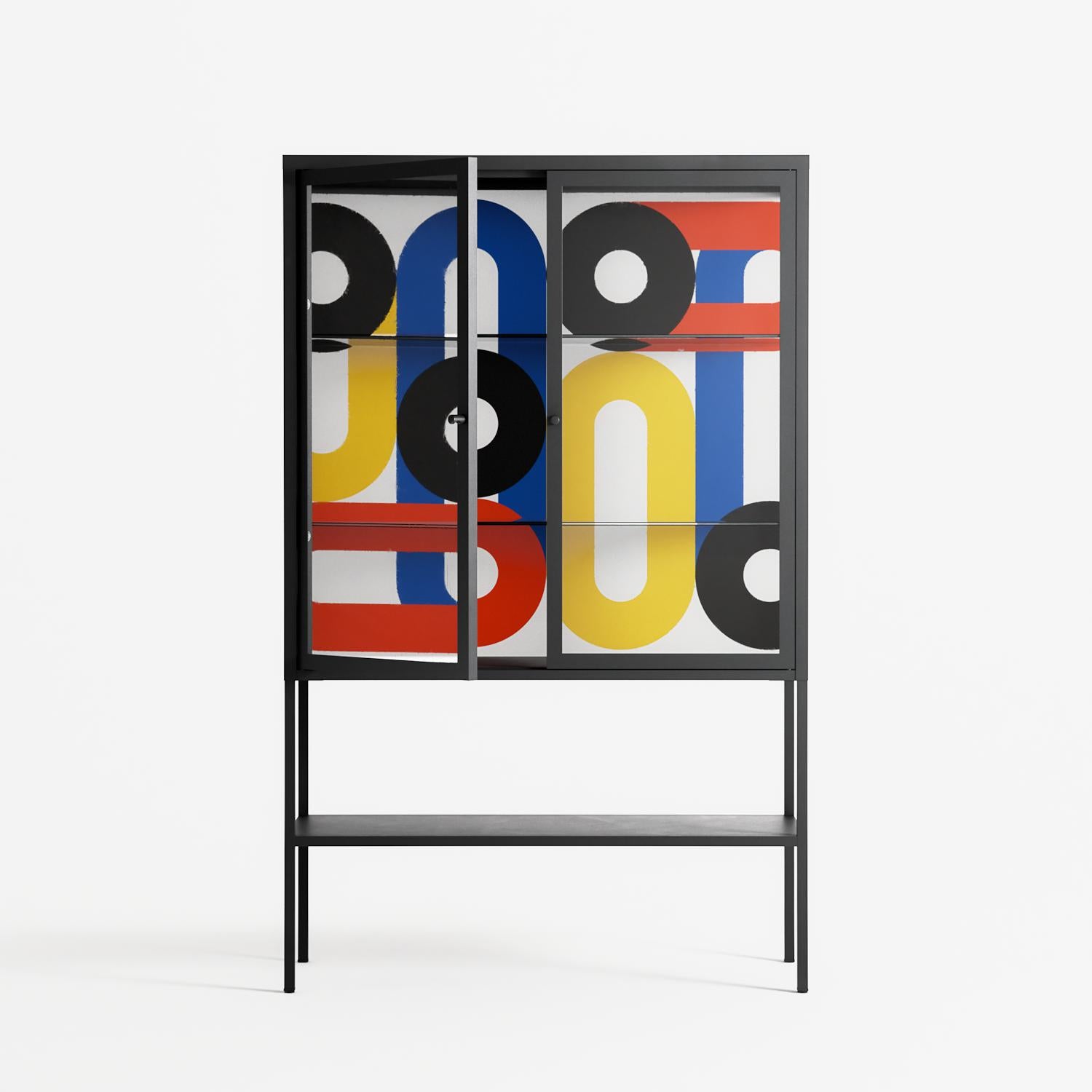 Arial - Loft Cabinet - Vratislav Pecka - Antracite - Clear glass