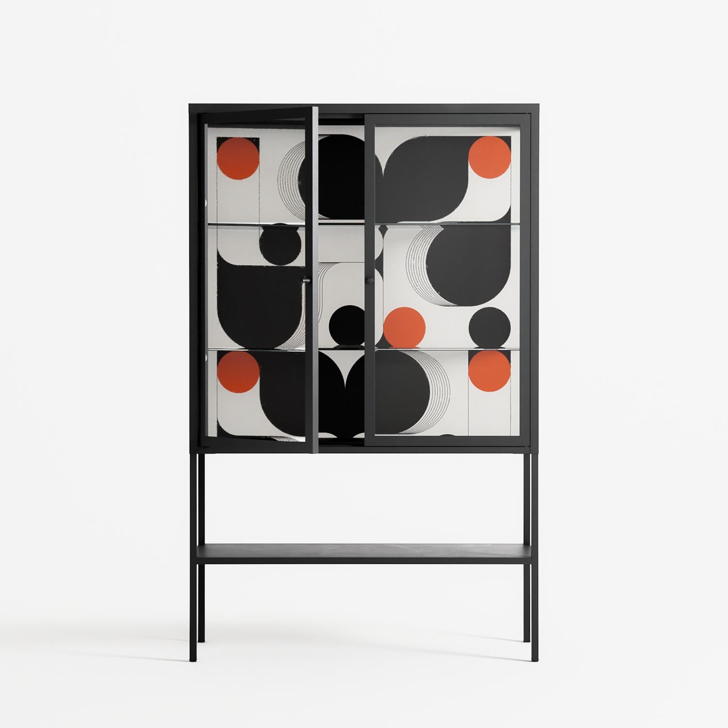 Conserto2 - Loft Cabinet - Vratislav Pecka - Antracite - Clear glass