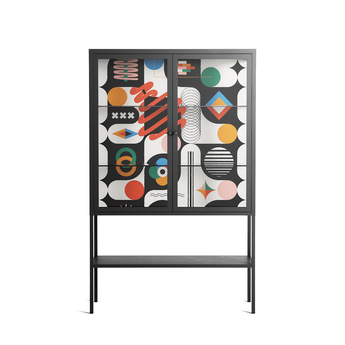 Connections - Loft Cabinet - Vratislav Pecka - Antracite - Clear glass