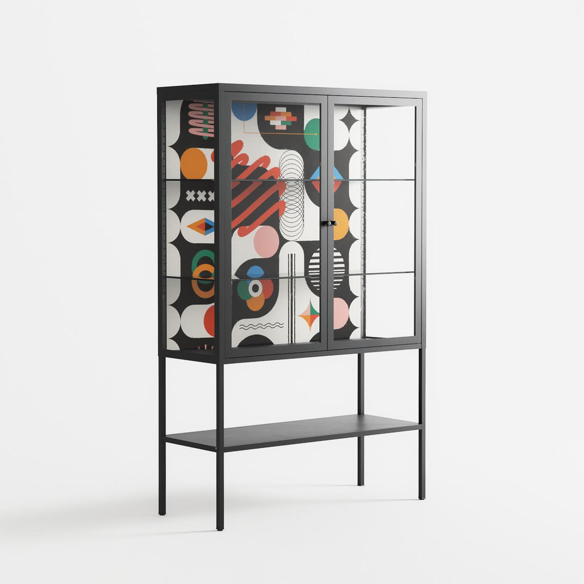 Connections - Loft Cabinet - Vratislav Pecka - Antracite - Clear glass