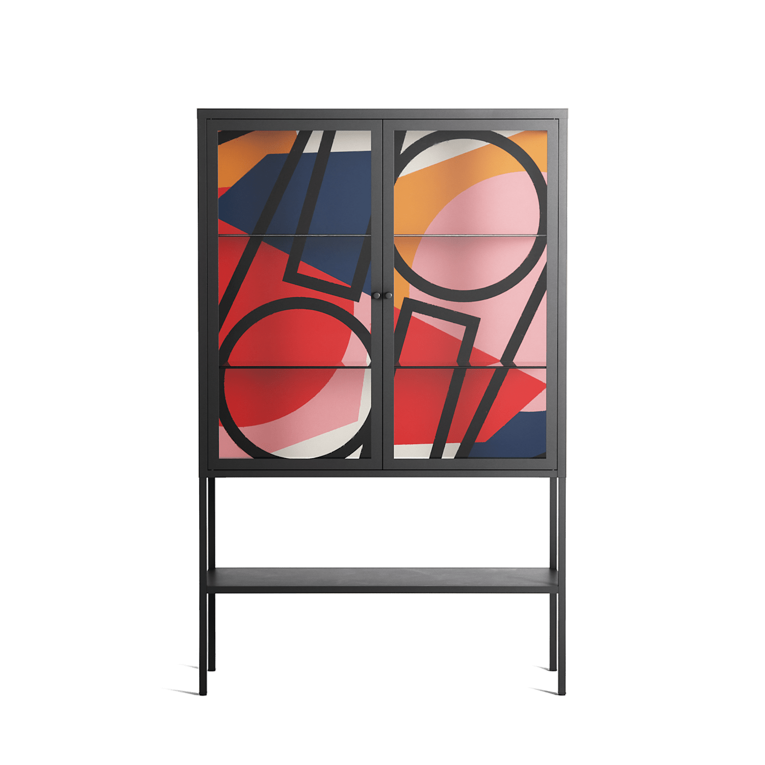 Fuerte - Loft Cabinet - Vratislav Pecka - Antracite - Clear glass