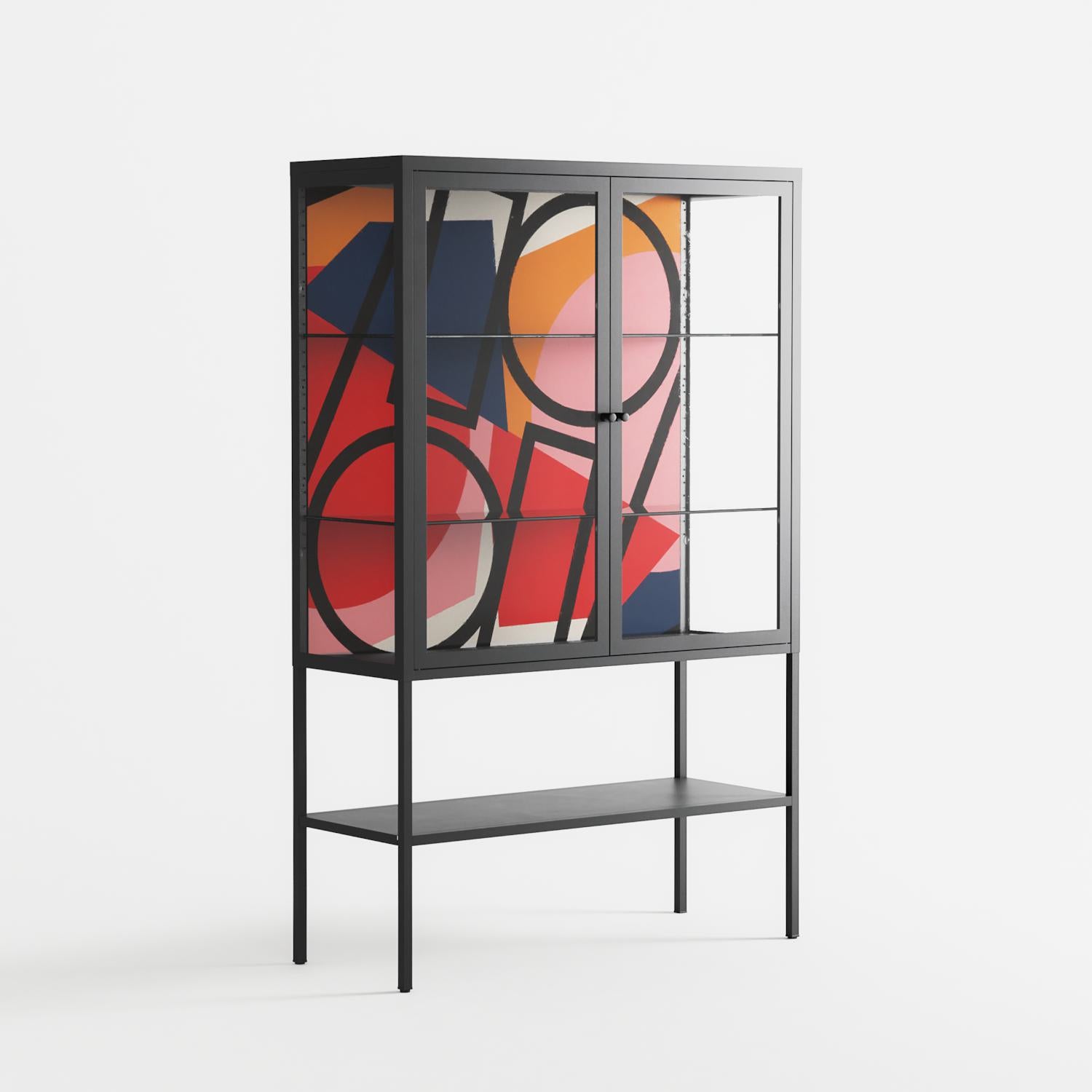 Fuerte - Loft Cabinet - Vratislav Pecka - Antracite - Clear glass