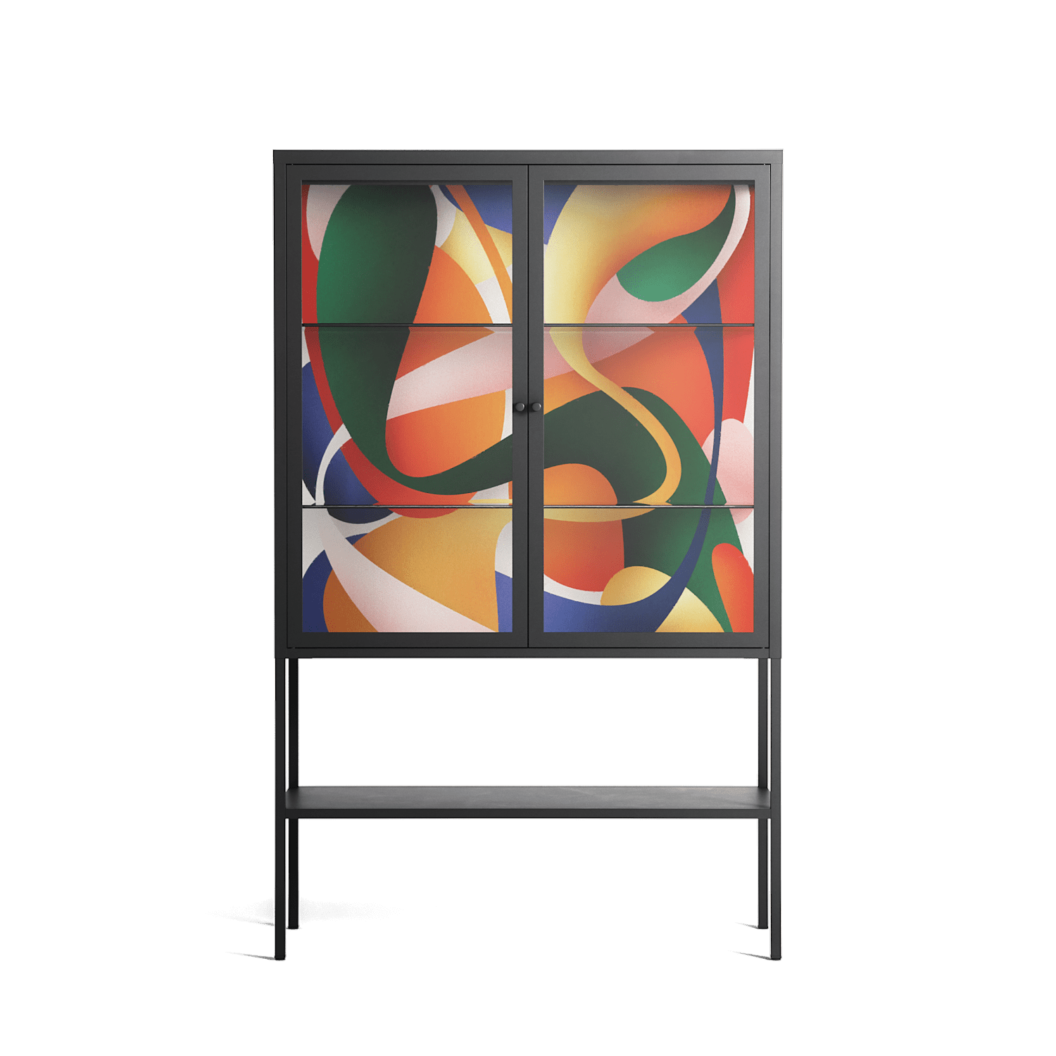 Gloss - Loft Cabinet - Vratislav Pecka - Antracite - Clear glass