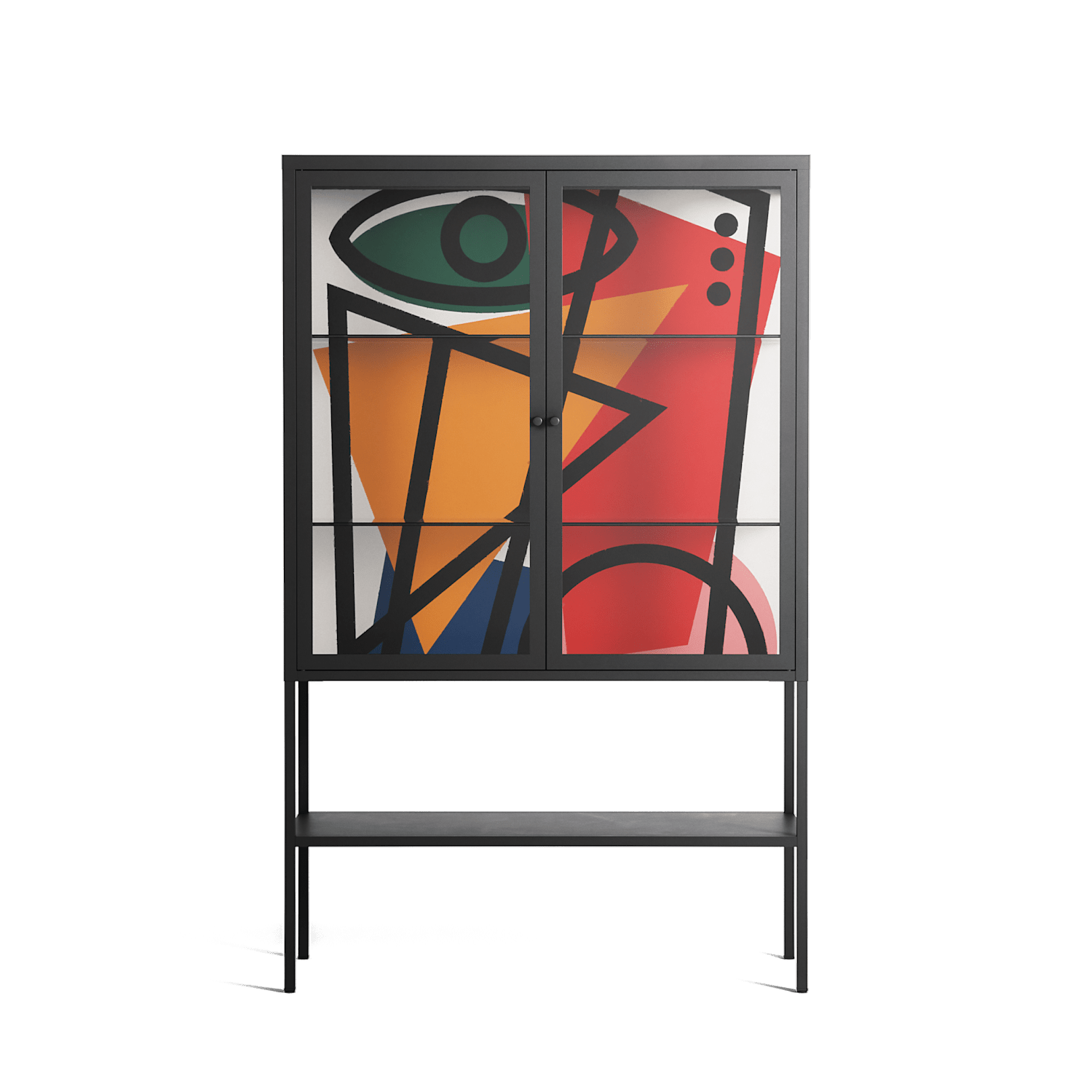 Misplaced - Loft Cabinet - Vratislav Pecka - Antracite - Clear glass