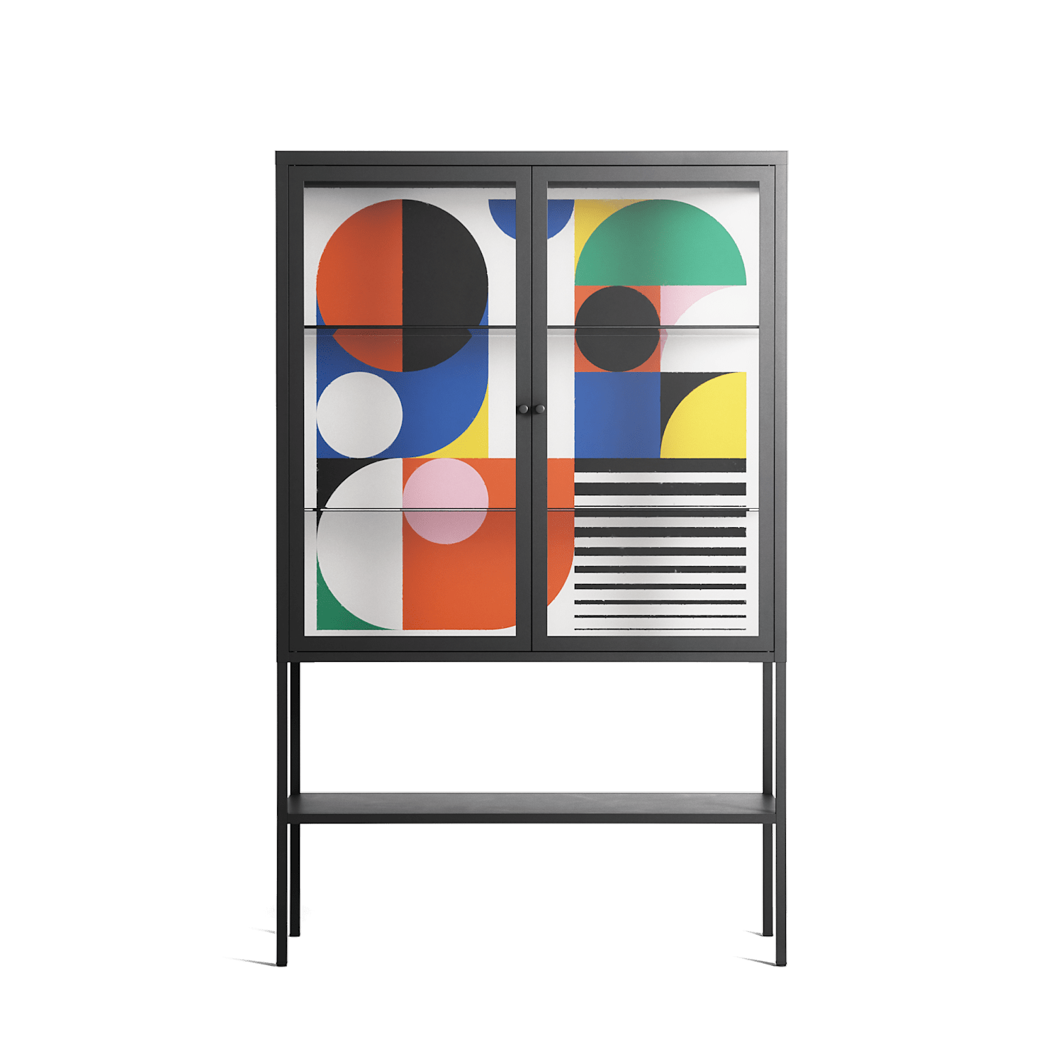 Murano - Loft Cabinet - Vratislav Pecka - Antracite - Clear glass