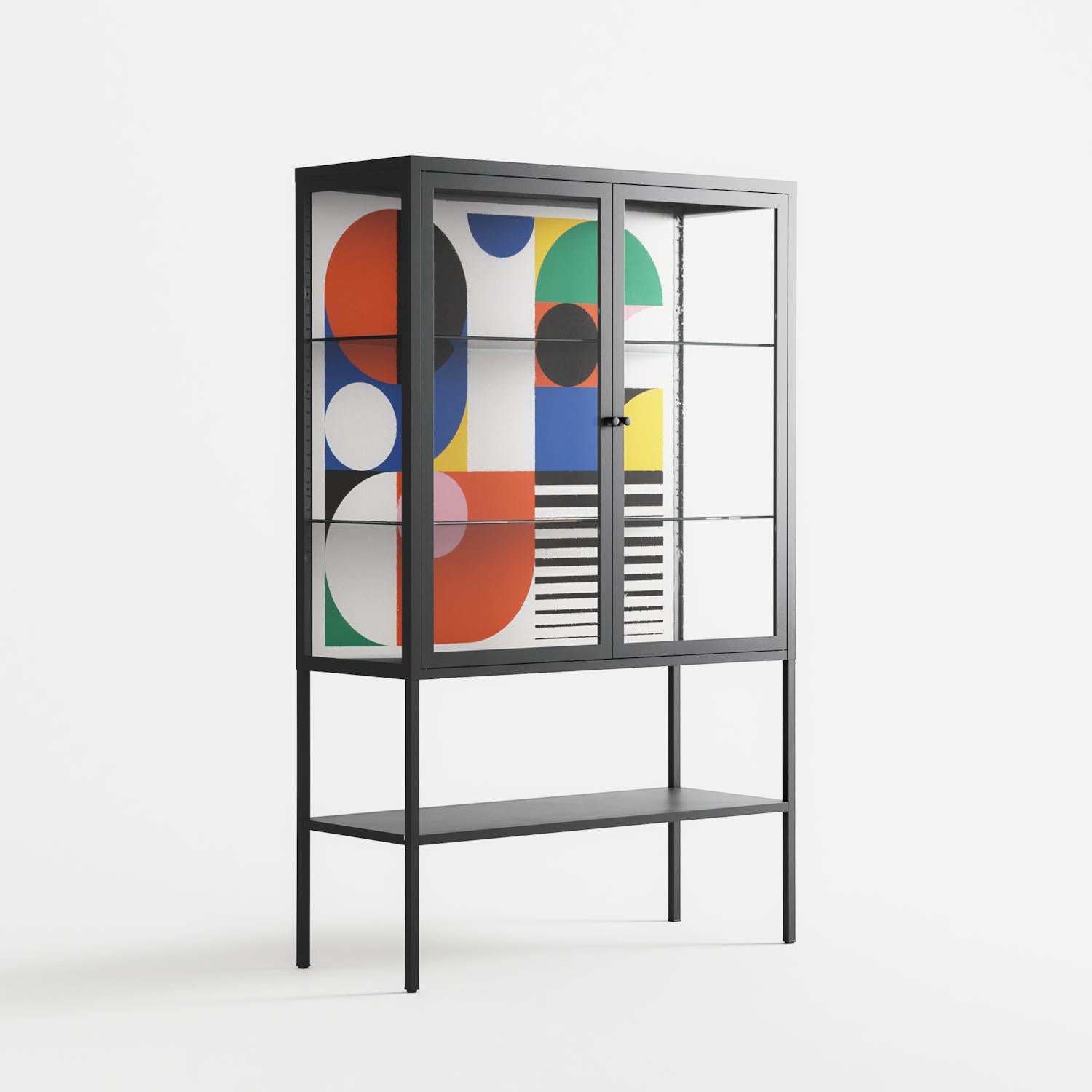 Murano - Loft Cabinet - Vratislav Pecka - Antracite - Clear glass