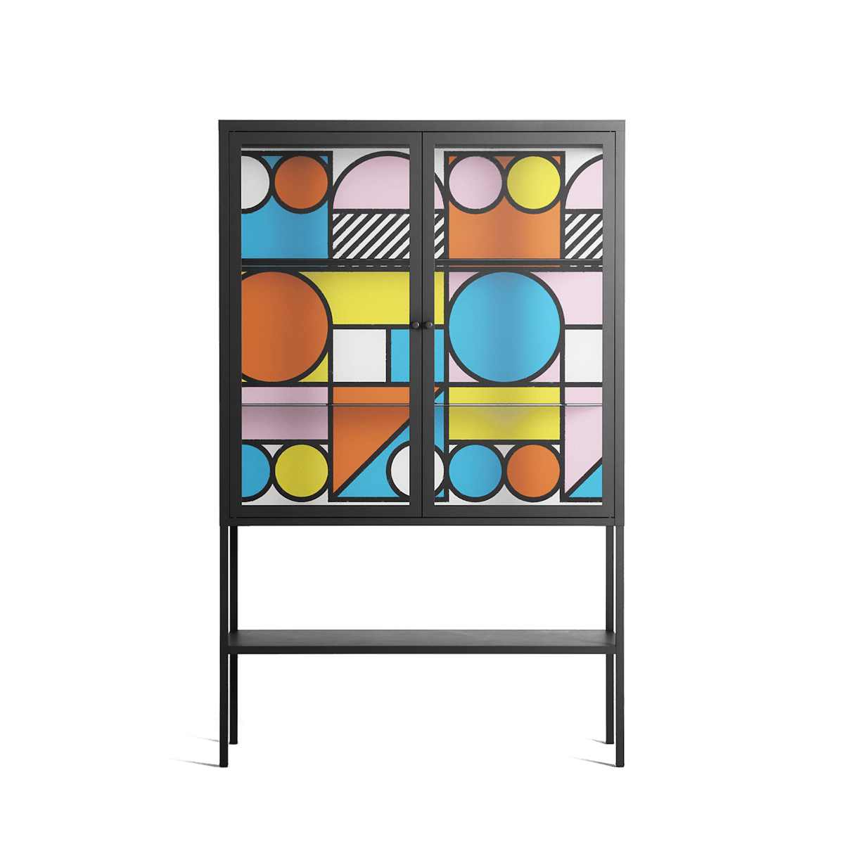 Palette - Loft Cabinet - Vratislav Pecka - Antracite - Clear glass