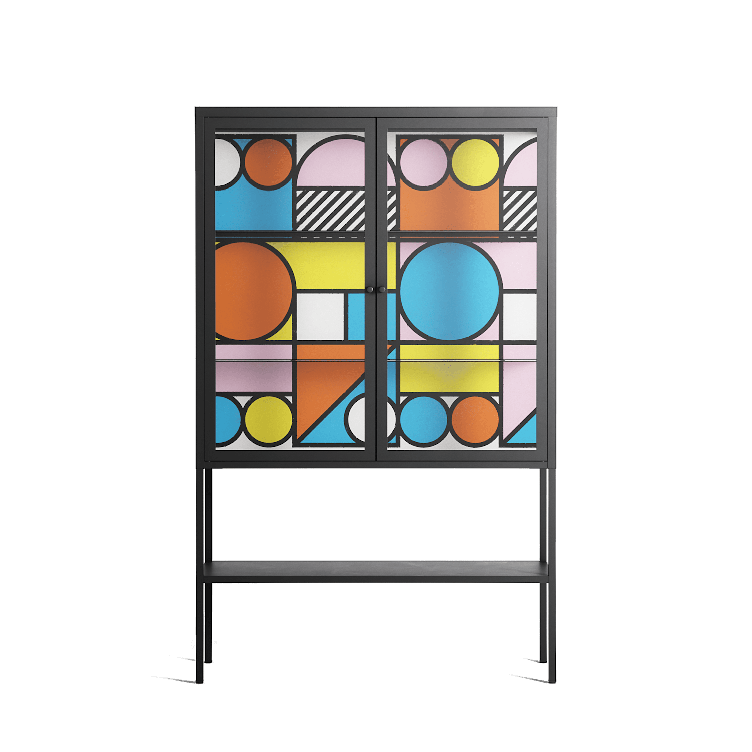Palette - Loft Cabinet - Vratislav Pecka - Antracite - Clear glass