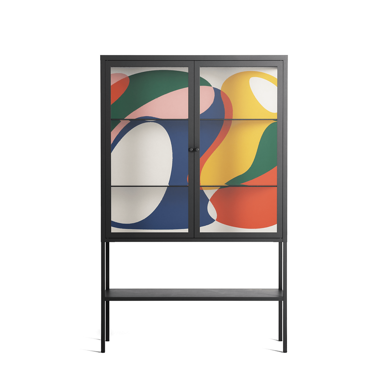 Spilled Paint - Loft Cabinet - Vratislav Pecka - Antracite - Clear glass