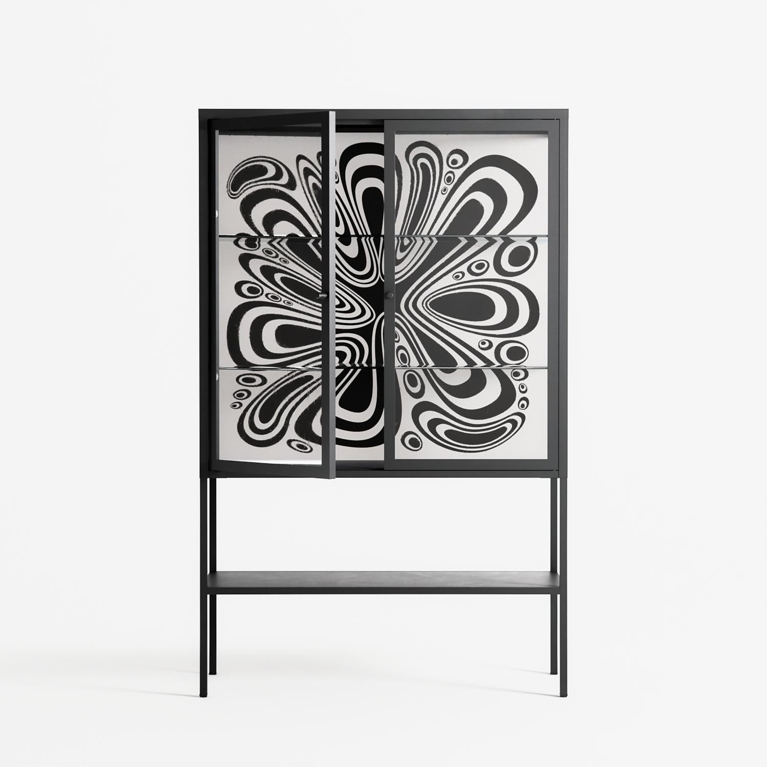 Splash of black - Loft Cabinet - Vratislav Pecka - Antracite - Clear glass