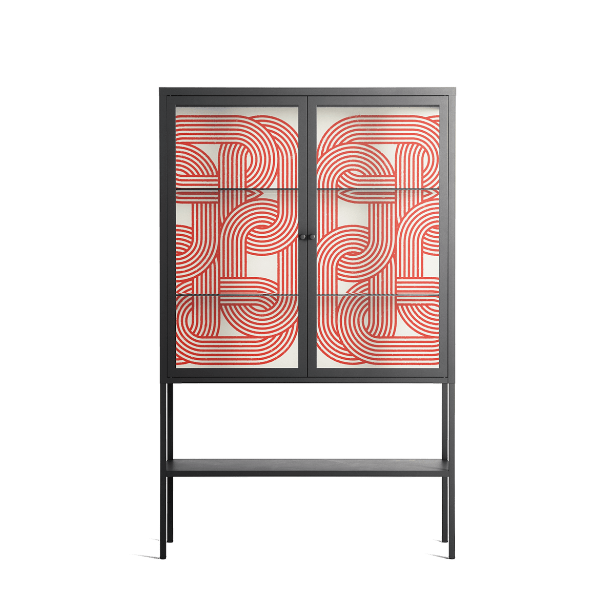 United - Loft Cabinet - Vratislav Pecka - Antracite - Clear glass