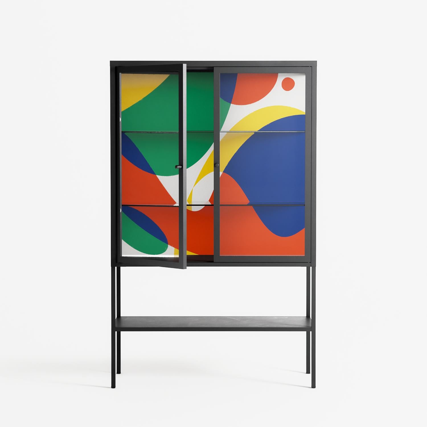Vibrante - Loft Cabinet - Vratislav Pecka - Antracite - Clear glass