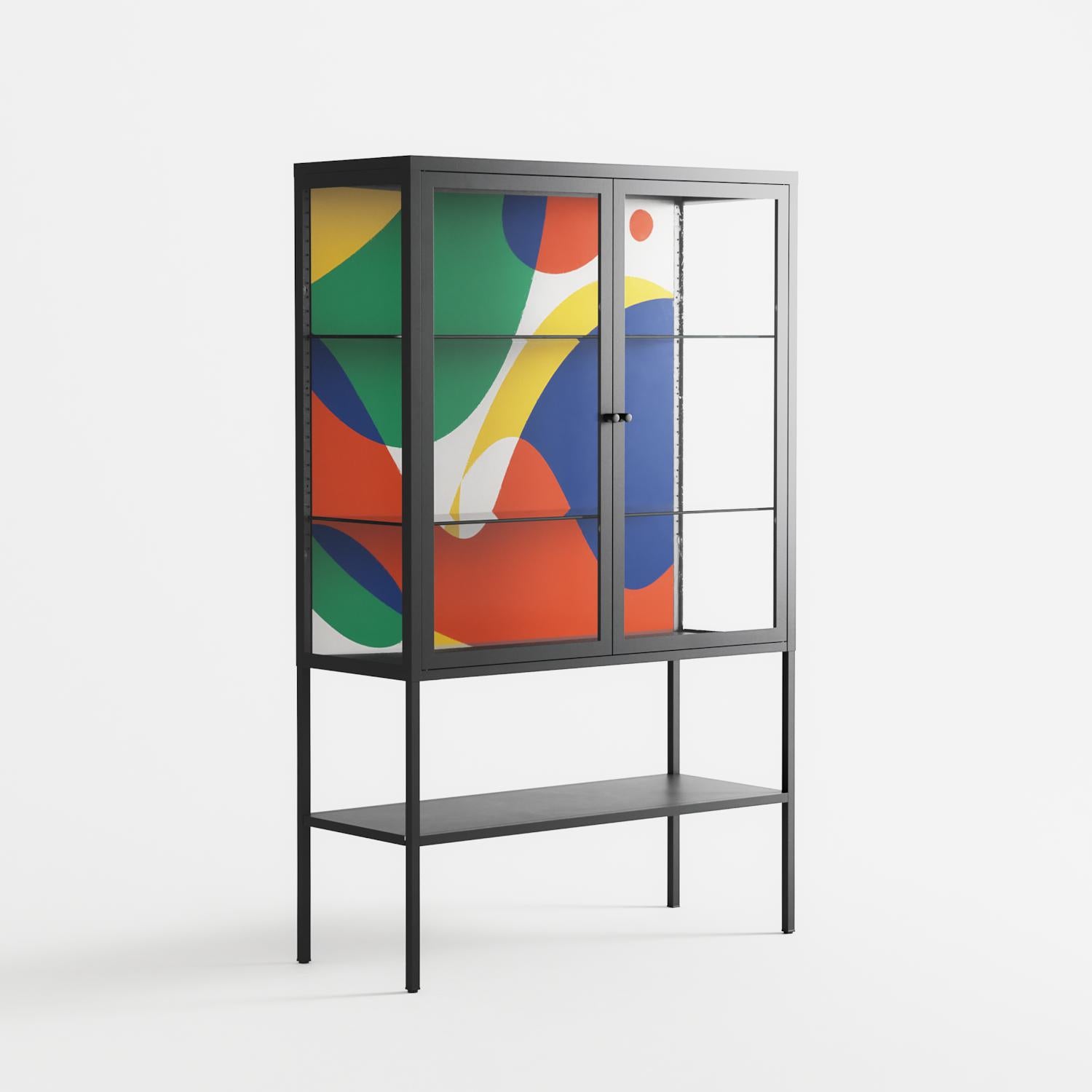 Vibrante - Loft Cabinet - Vratislav Pecka - Antracite - Clear glass
