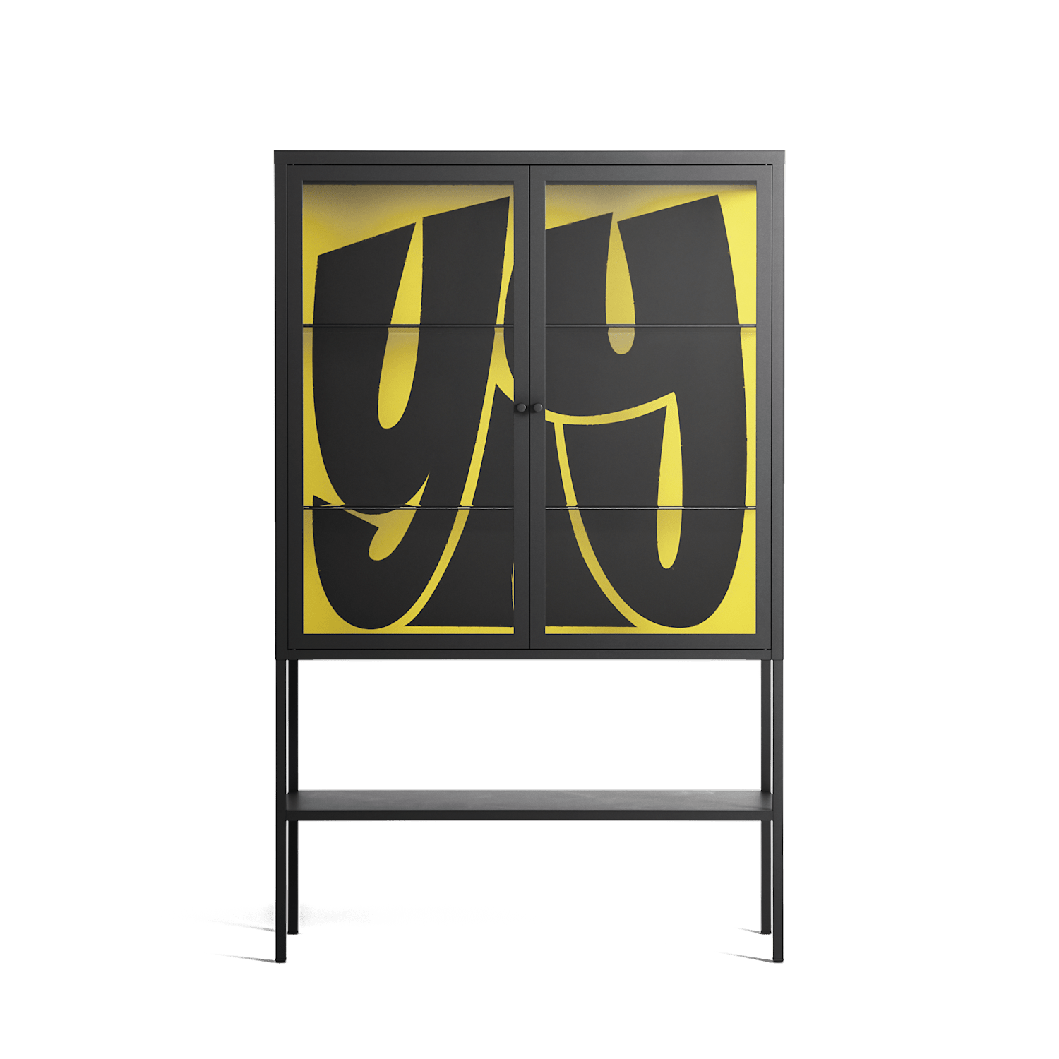 Yay - Loft Cabinet - Vratislav Pecka - Antracite - Clear glass