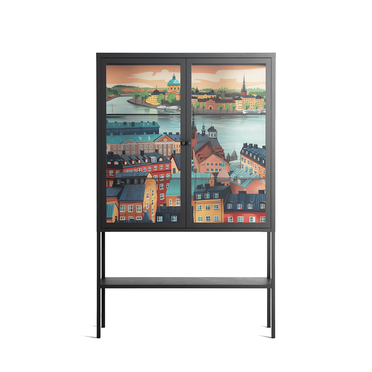 Gamla Stan - Loft Cabinet - Nur Rydberg - Antracite - Clear glass