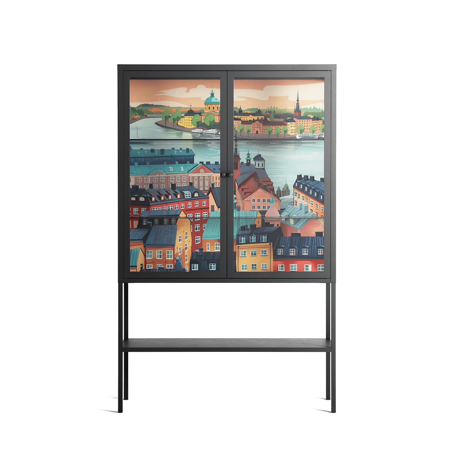 Gamla Stan - Loft Cabinet - Nur Rydberg - Antracite - Clear glass