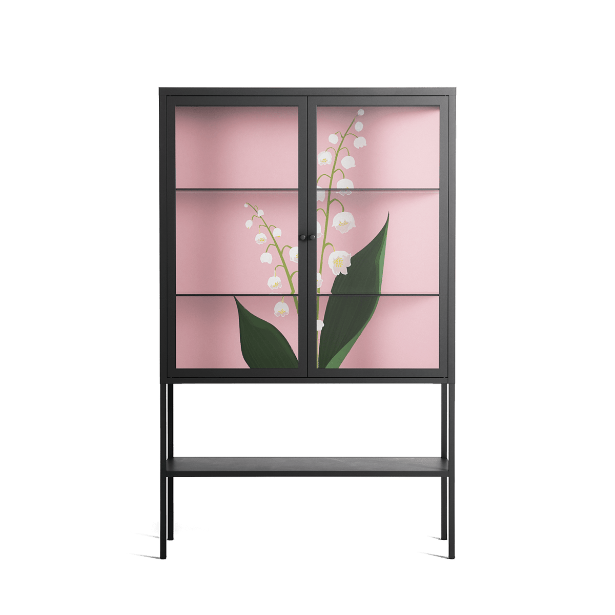 Kalas Konvalj - Loft Cabinet - Nur Rydberg - Antracite - Clear glass