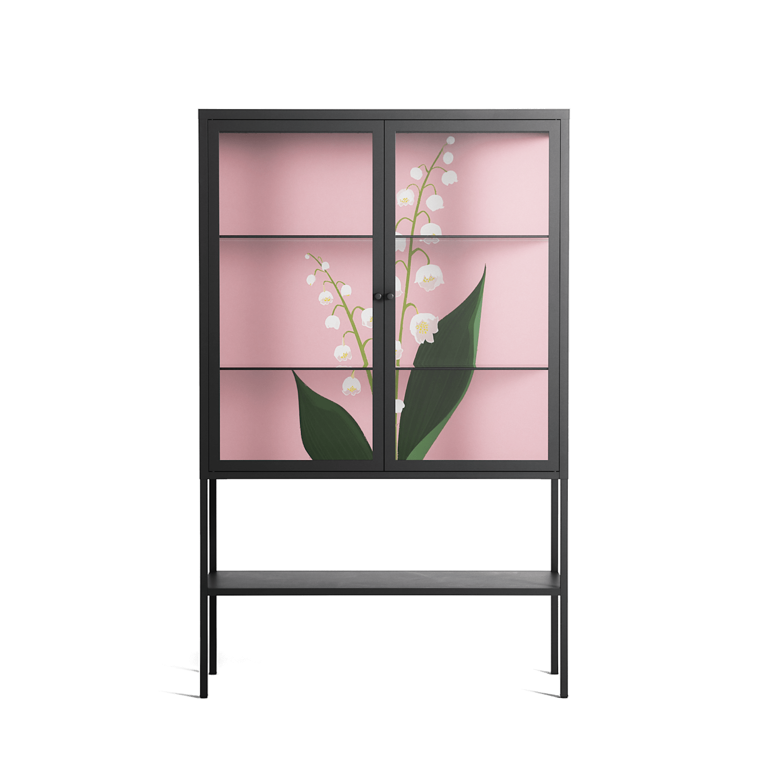Kalas Konvalj - Loft Cabinet - Nur Rydberg - Antracite - Clear glass