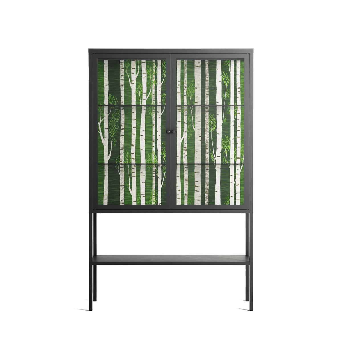 Björkskog - Loft Cabinet - Nur Rydberg - Antracite - Clear glass