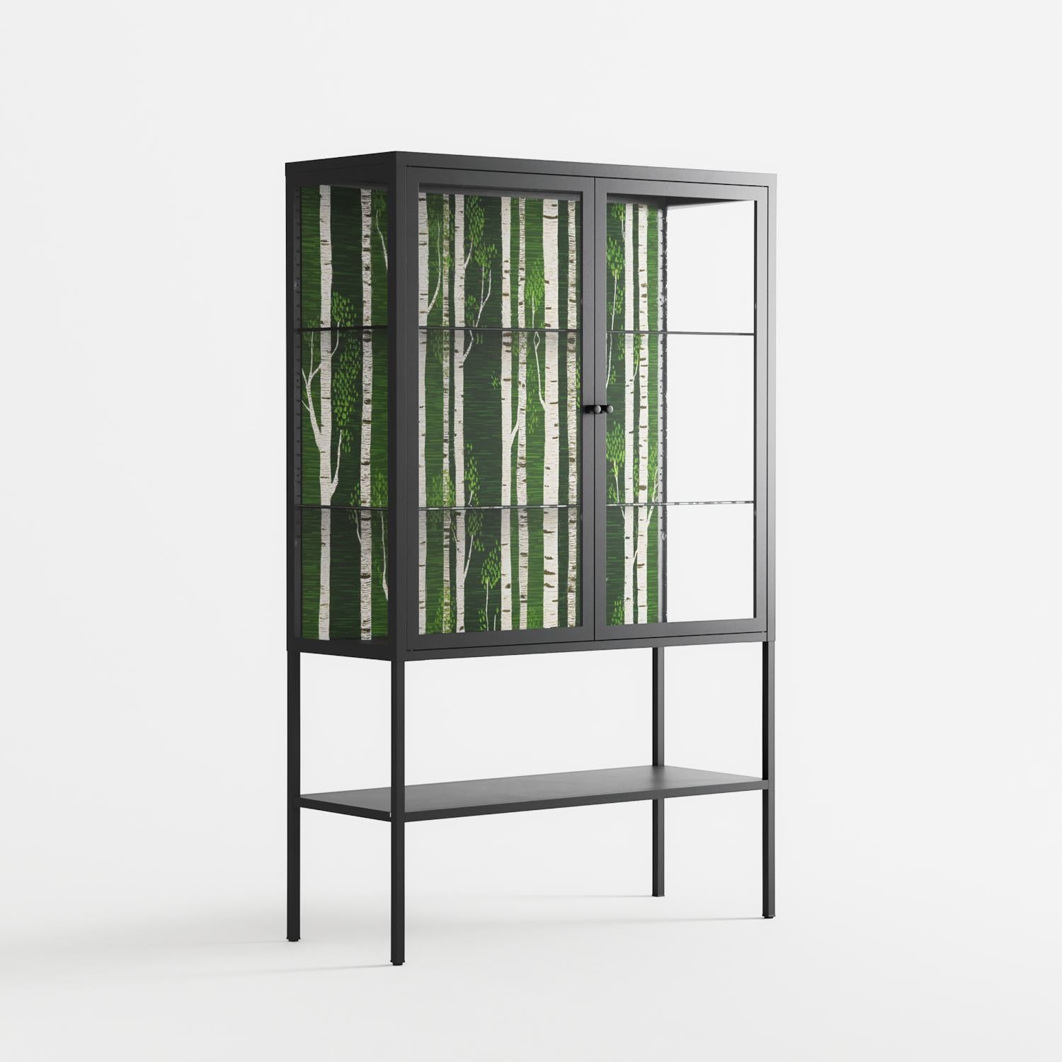Björkskog - Loft Cabinet - Nur Rydberg - Antracite - Clear glass