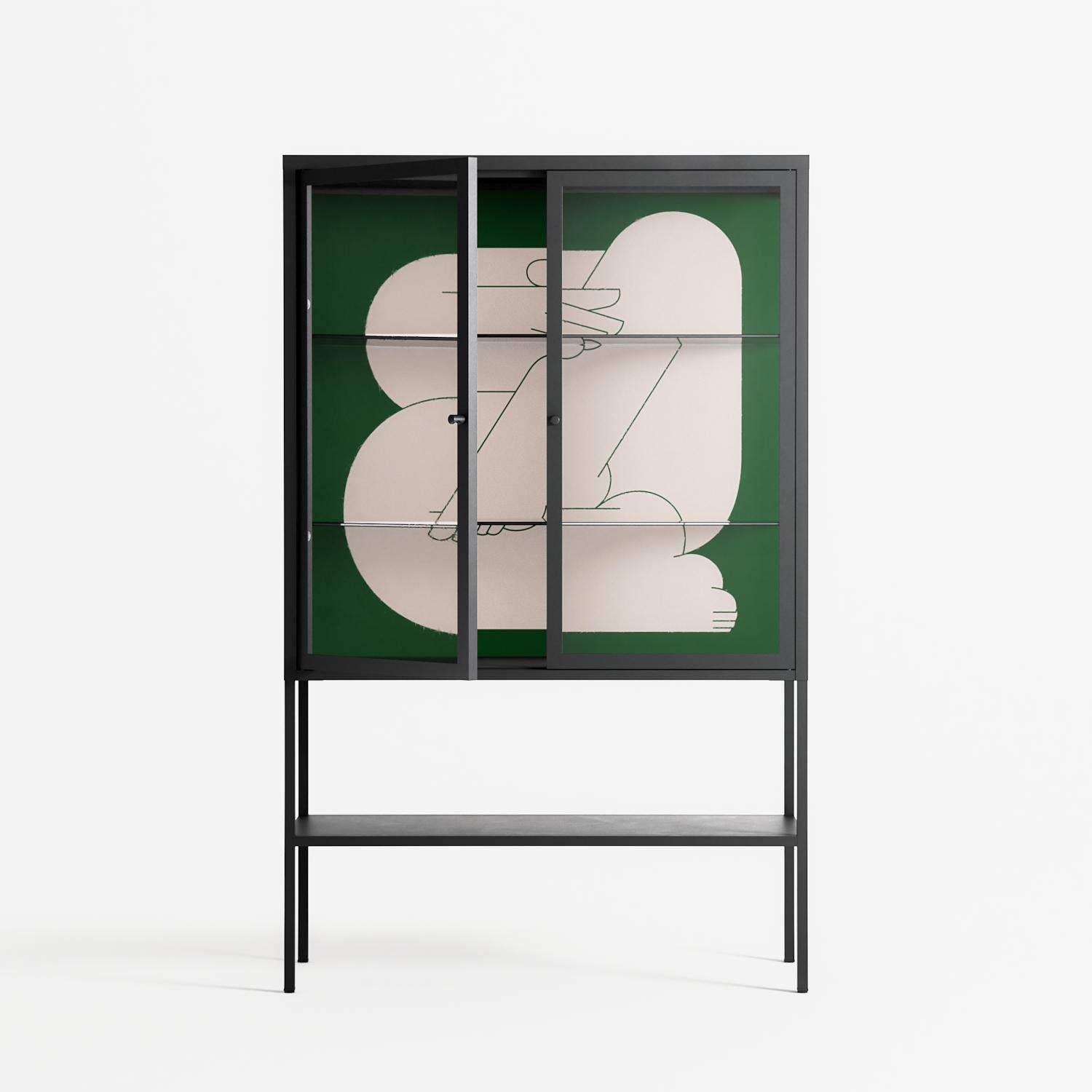 Rest 1 - Loft Cabinet - Andrea Devia-Nuño - Antracite - Clear glass